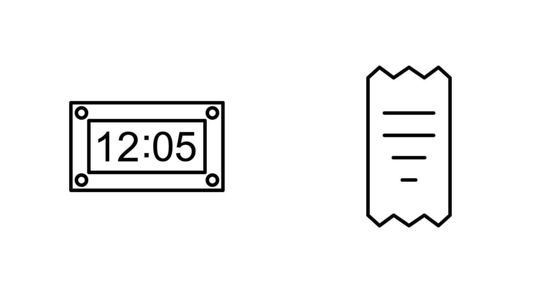 timer and receipt Icon vector