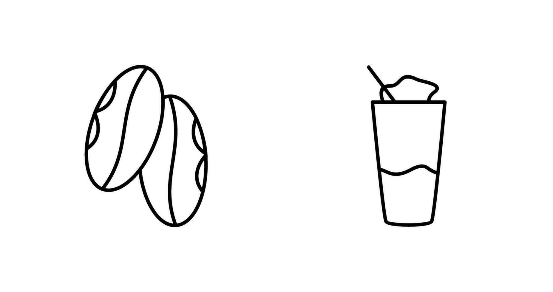 Coffee Grain And Frappe  Icon vector