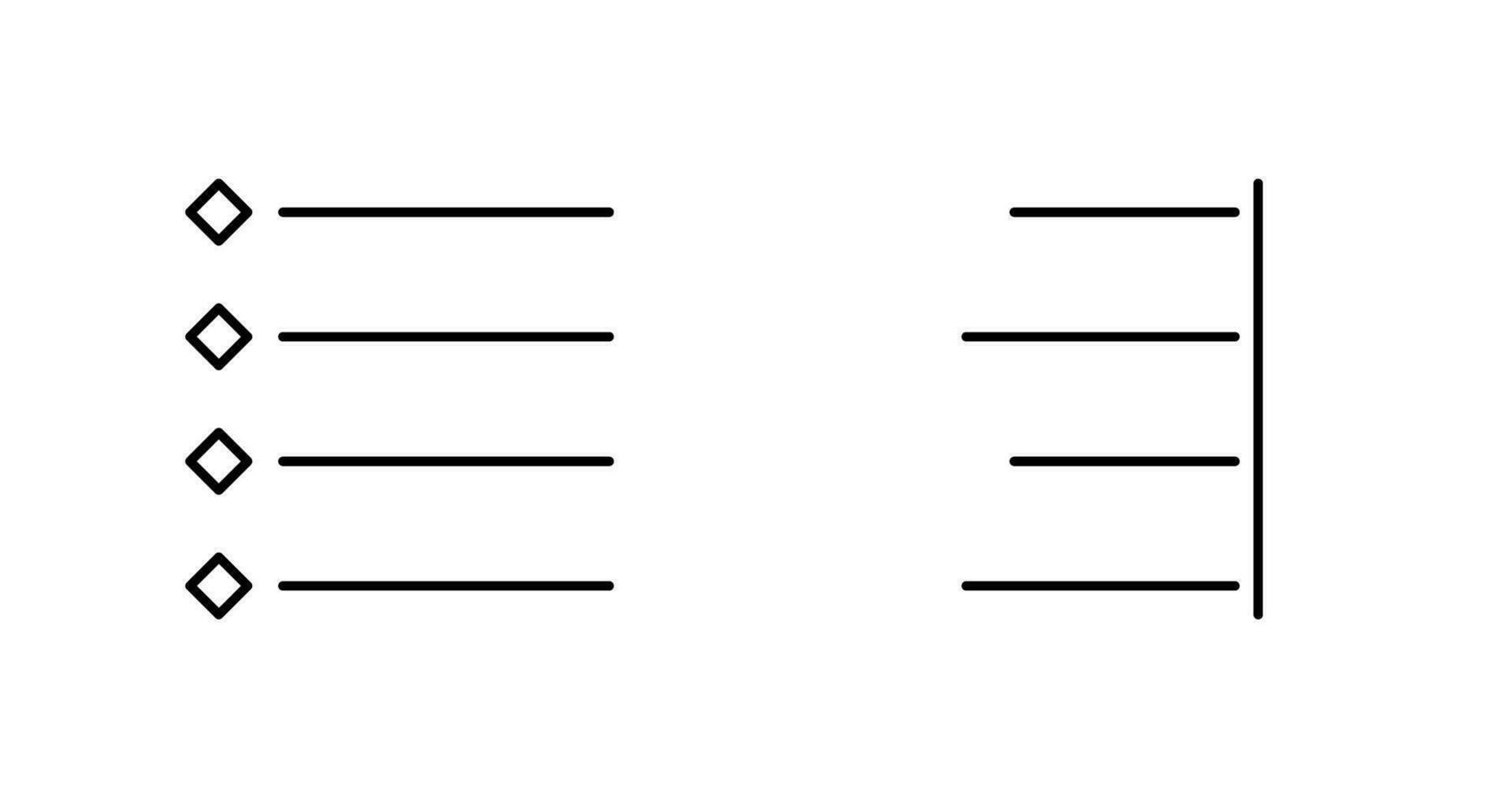 bulleted list and Right align  Icon vector