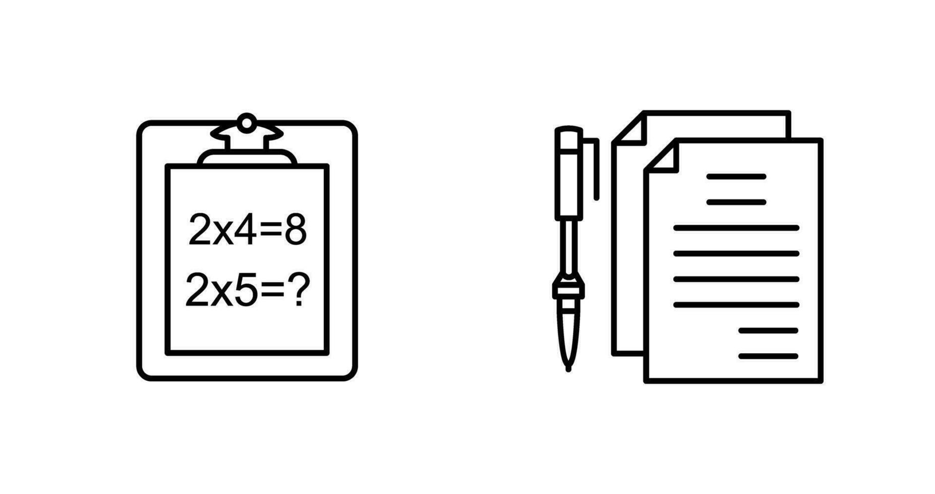Solving Question and Document and Pen Icon vector