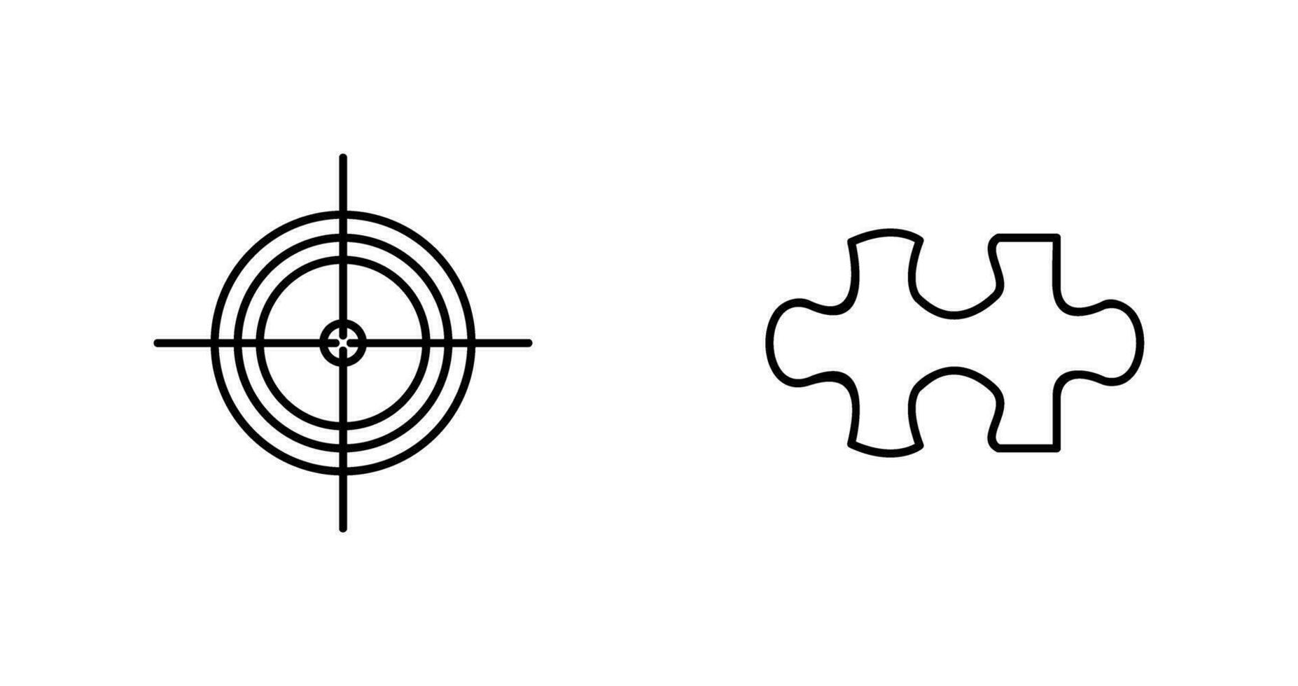 Target and Puzzle Piece Icon vector