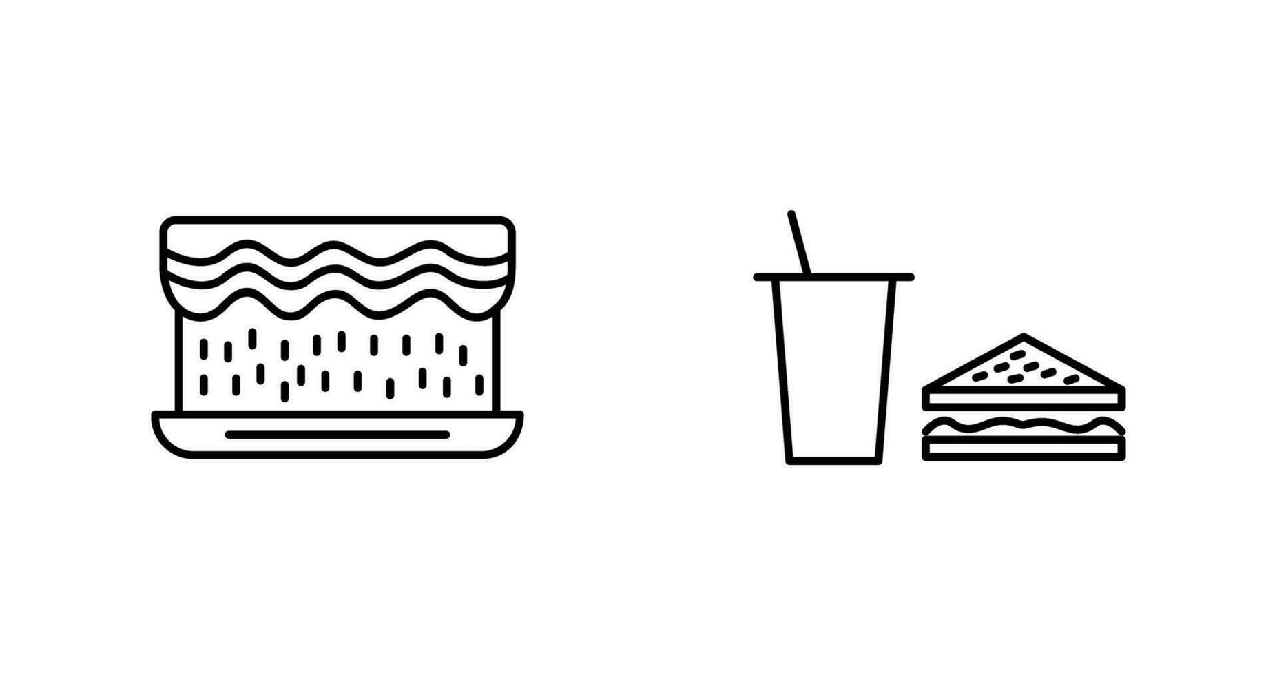 cream cake and lunch bistro Icon vector