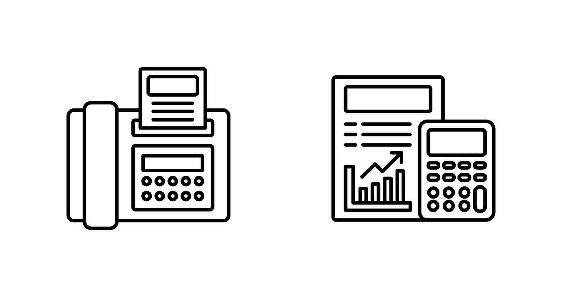 Fax and calculating Icon vector