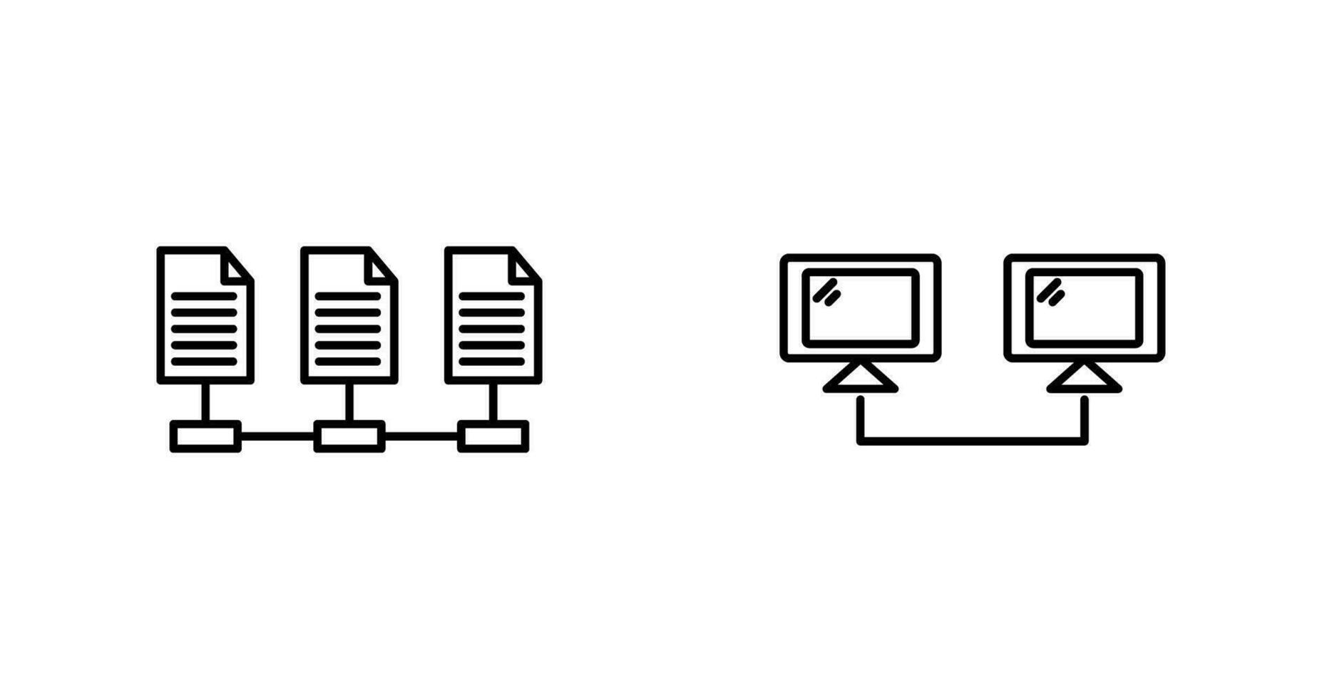 Connectesd Systems and Network Files Icon vector