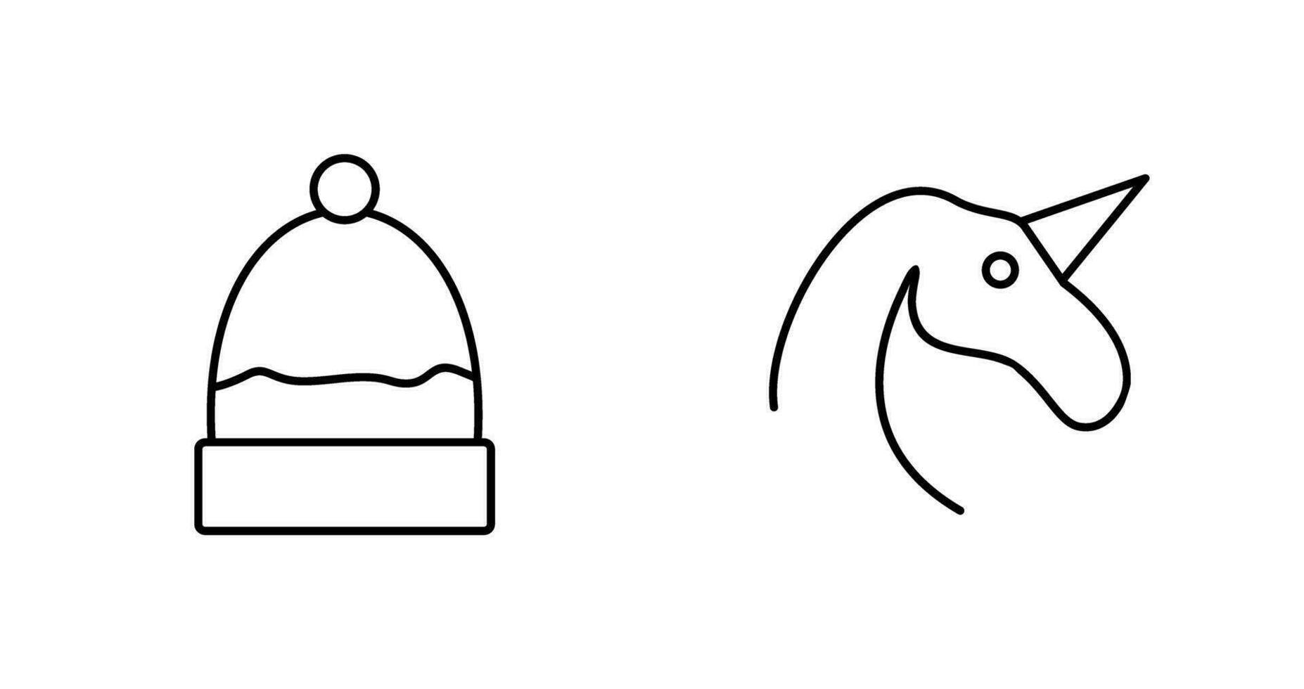 Warm Cap and Unicorn Icon vector