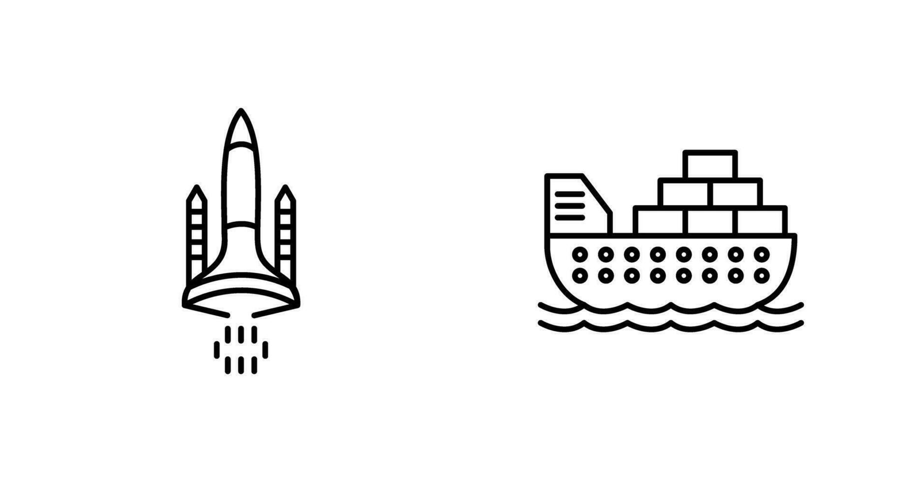 Space Shuttle and Cargo Icon vector