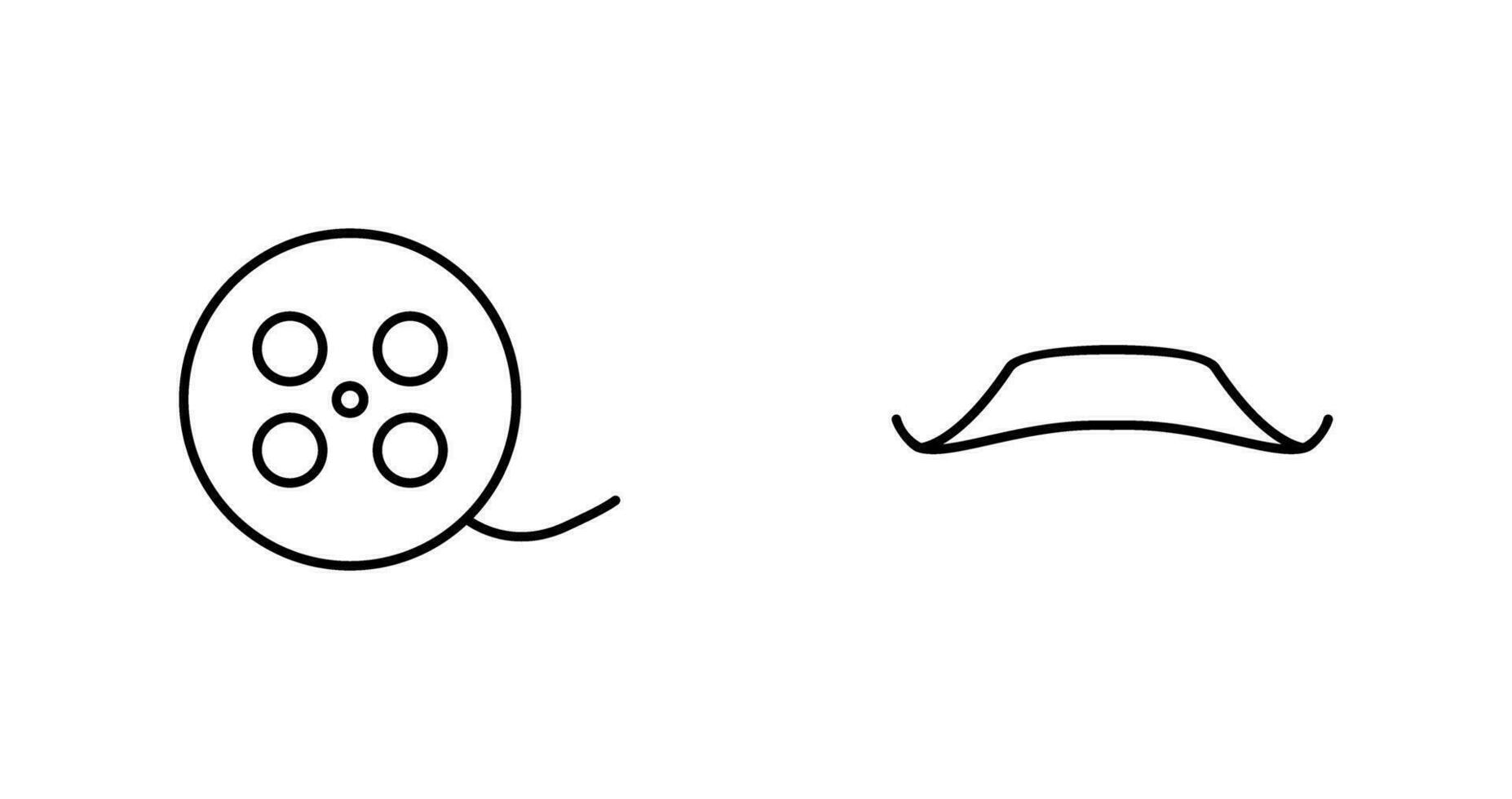 Reel and Moustache Icon vector