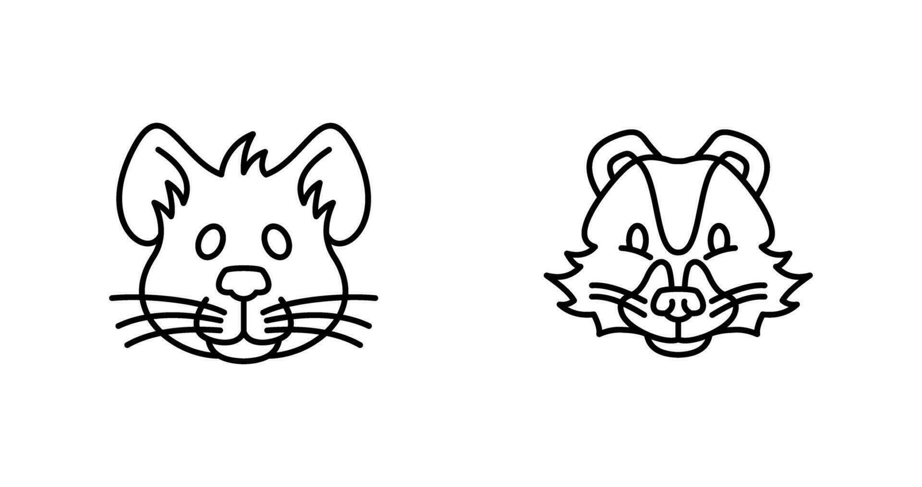 Mouse and Skunk Icon vector