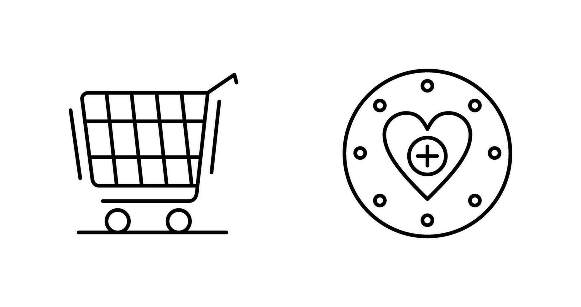 Shopping Cart and Wishlist Icon vector