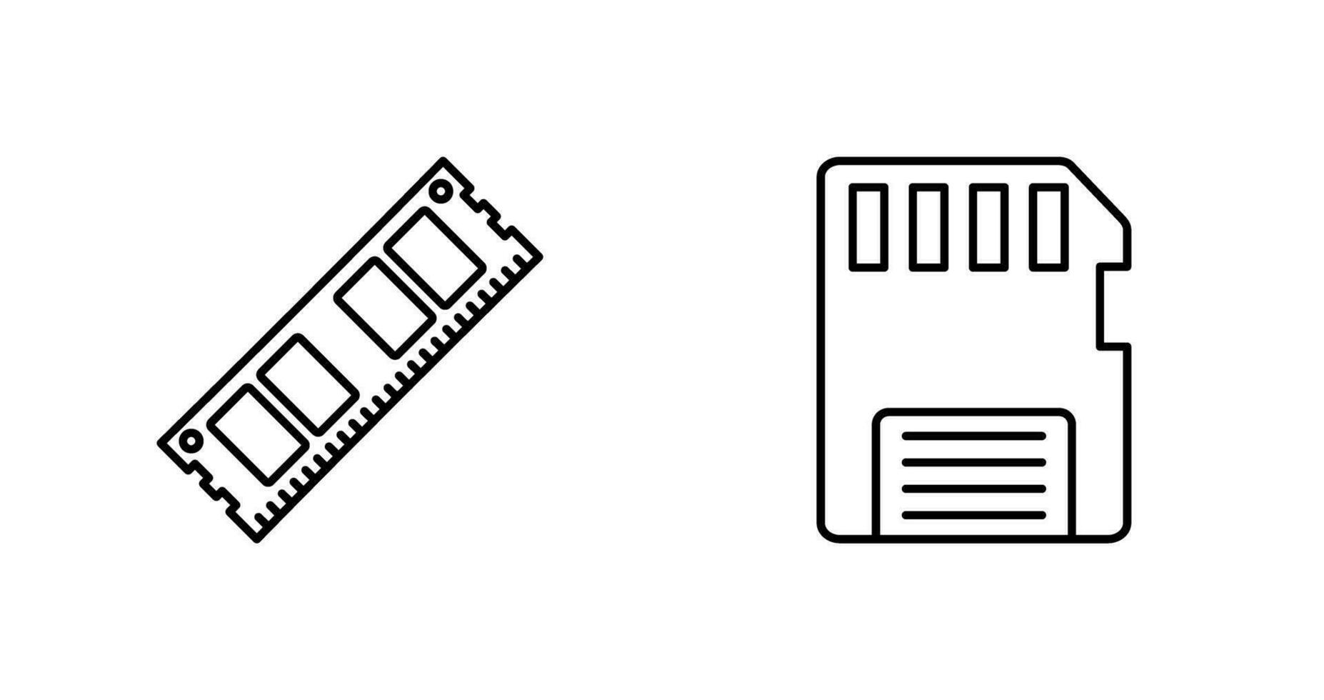 Ram and Memory Card Icon vector