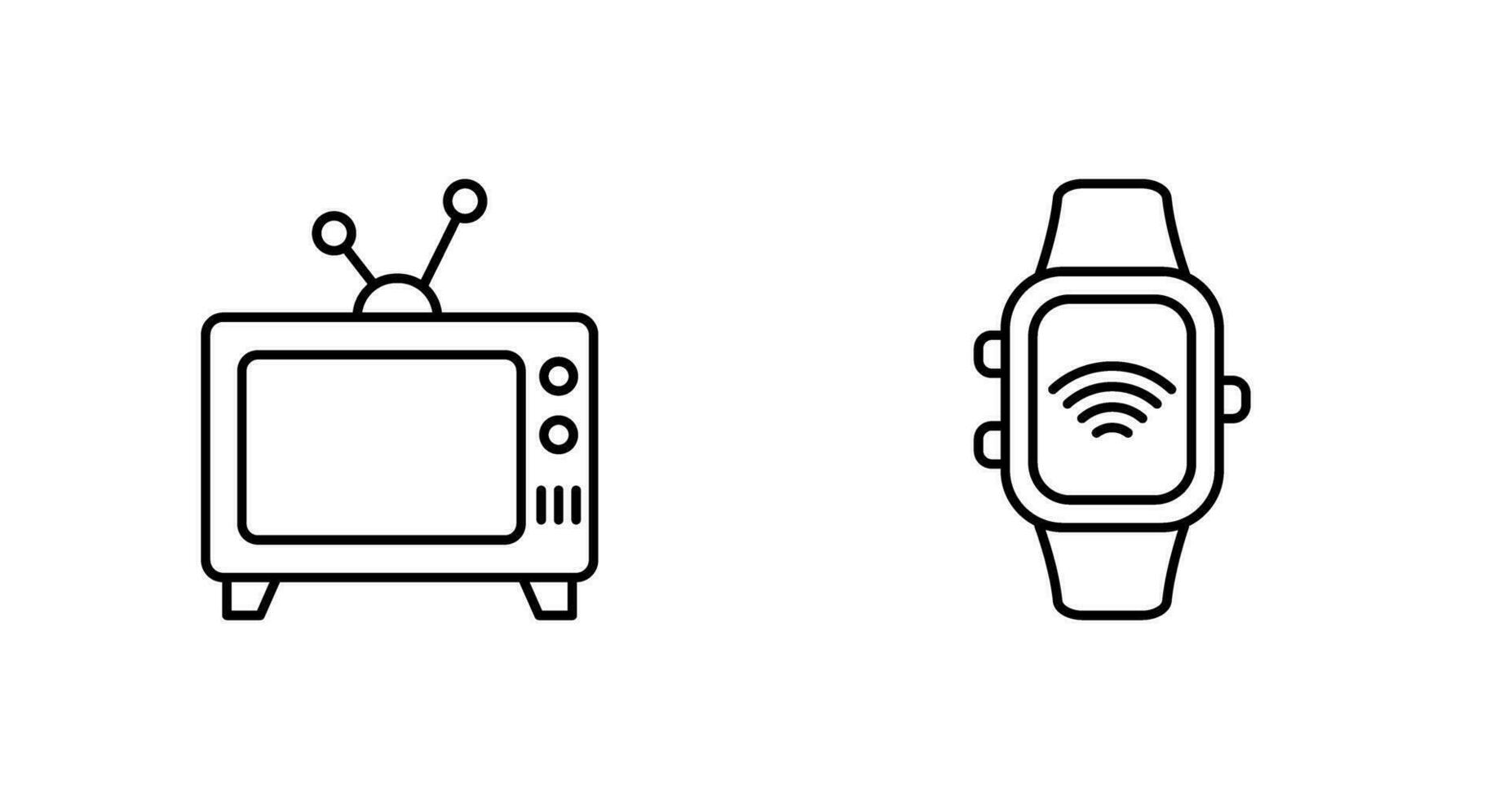 Television and Smart Watch Icon vector