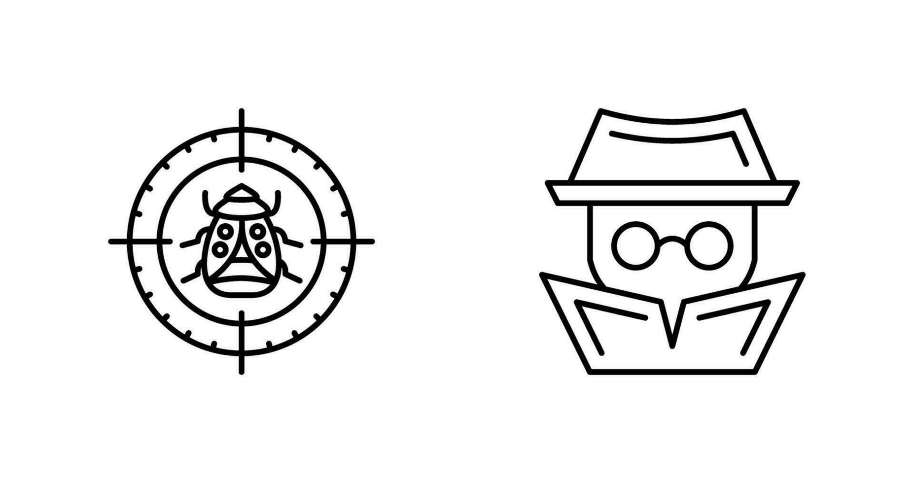 Bug Target and Hacker Icon vector