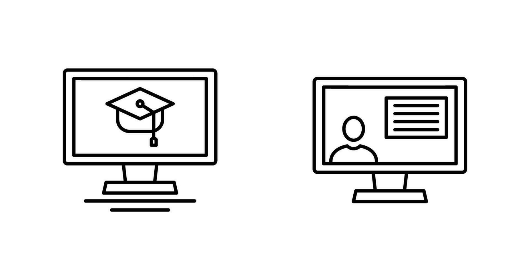 Online Course and distance Icon vector