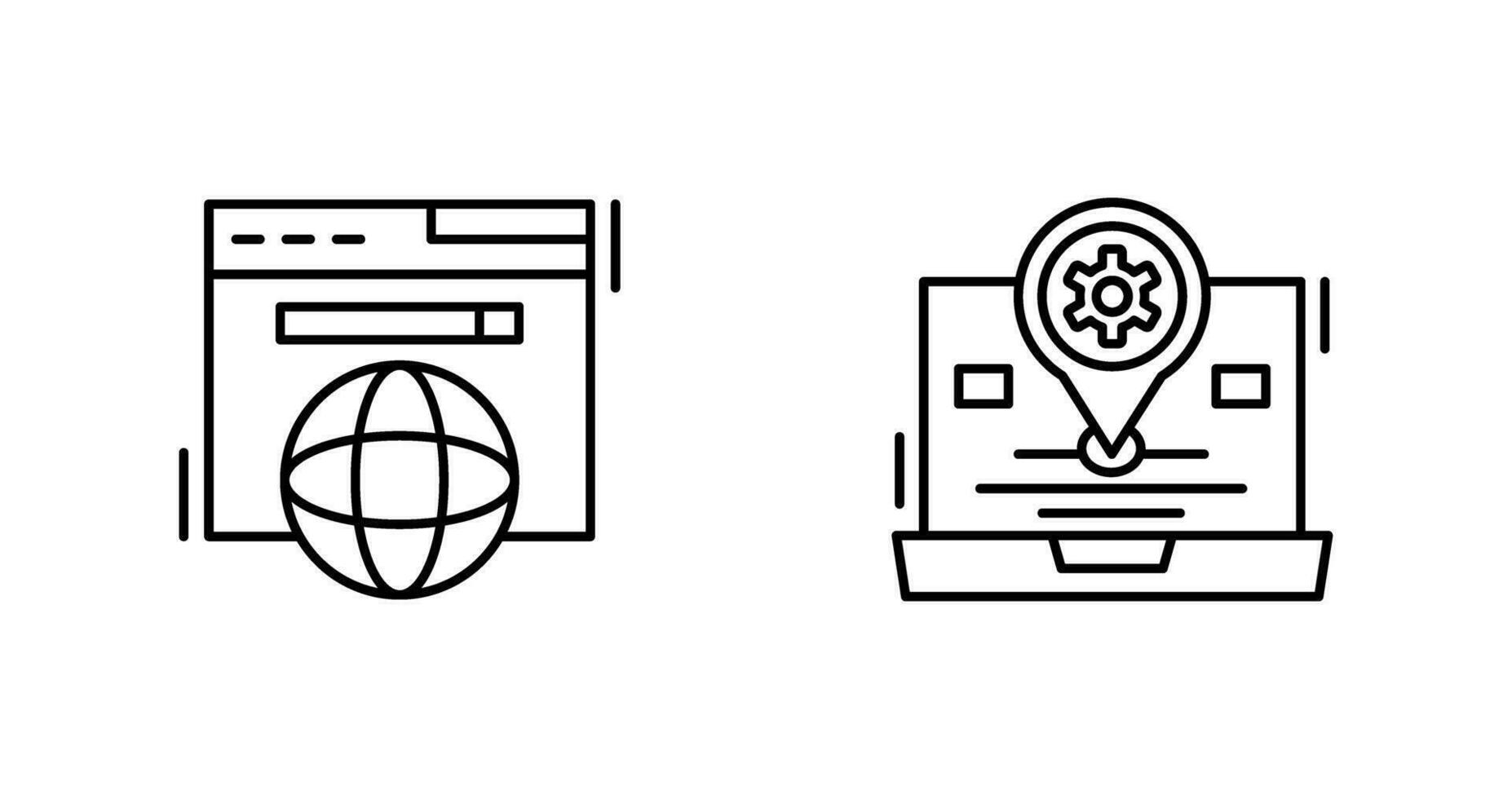 Location and Browser Icon vector