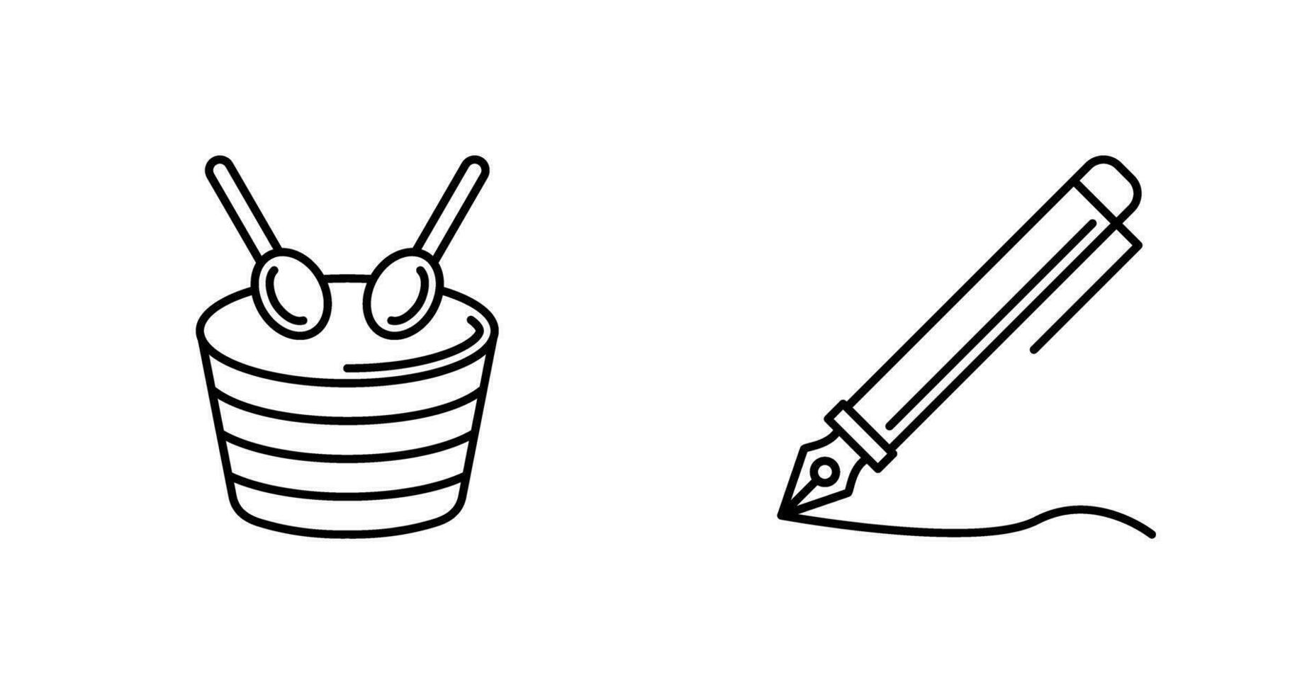 Drum and Pen Icon vector