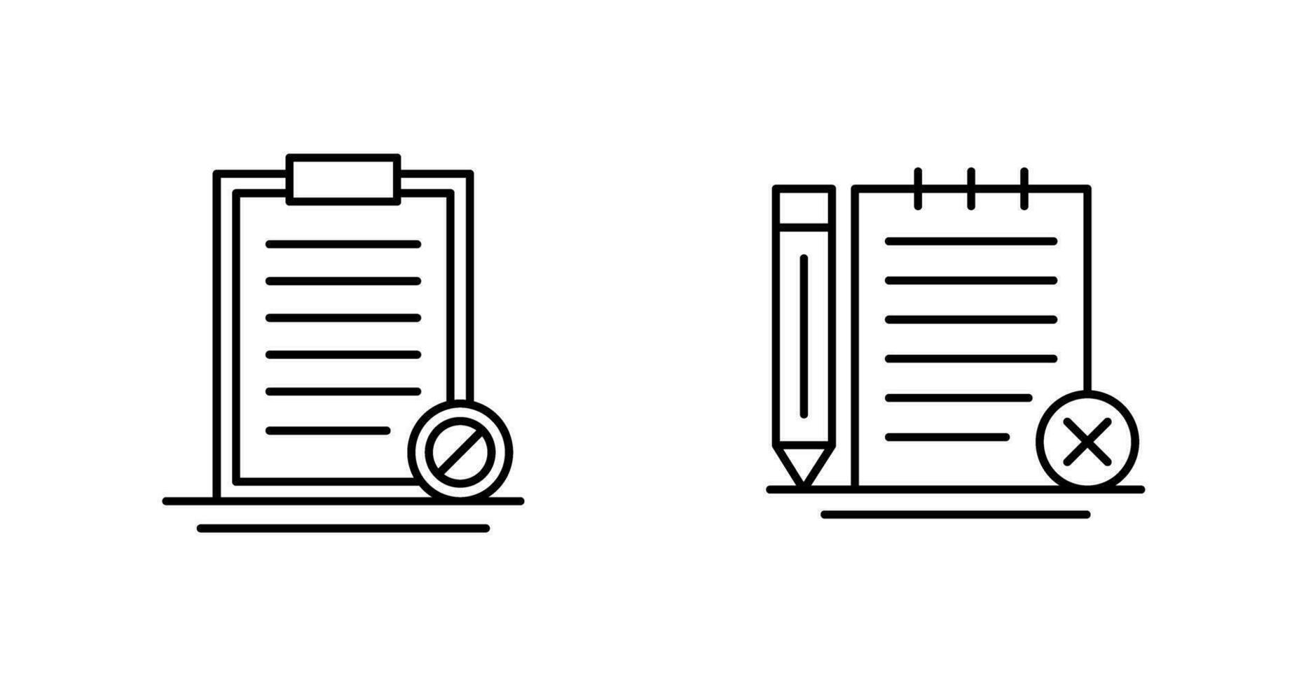 Prohibition and Unchecked Notes Icon vector
