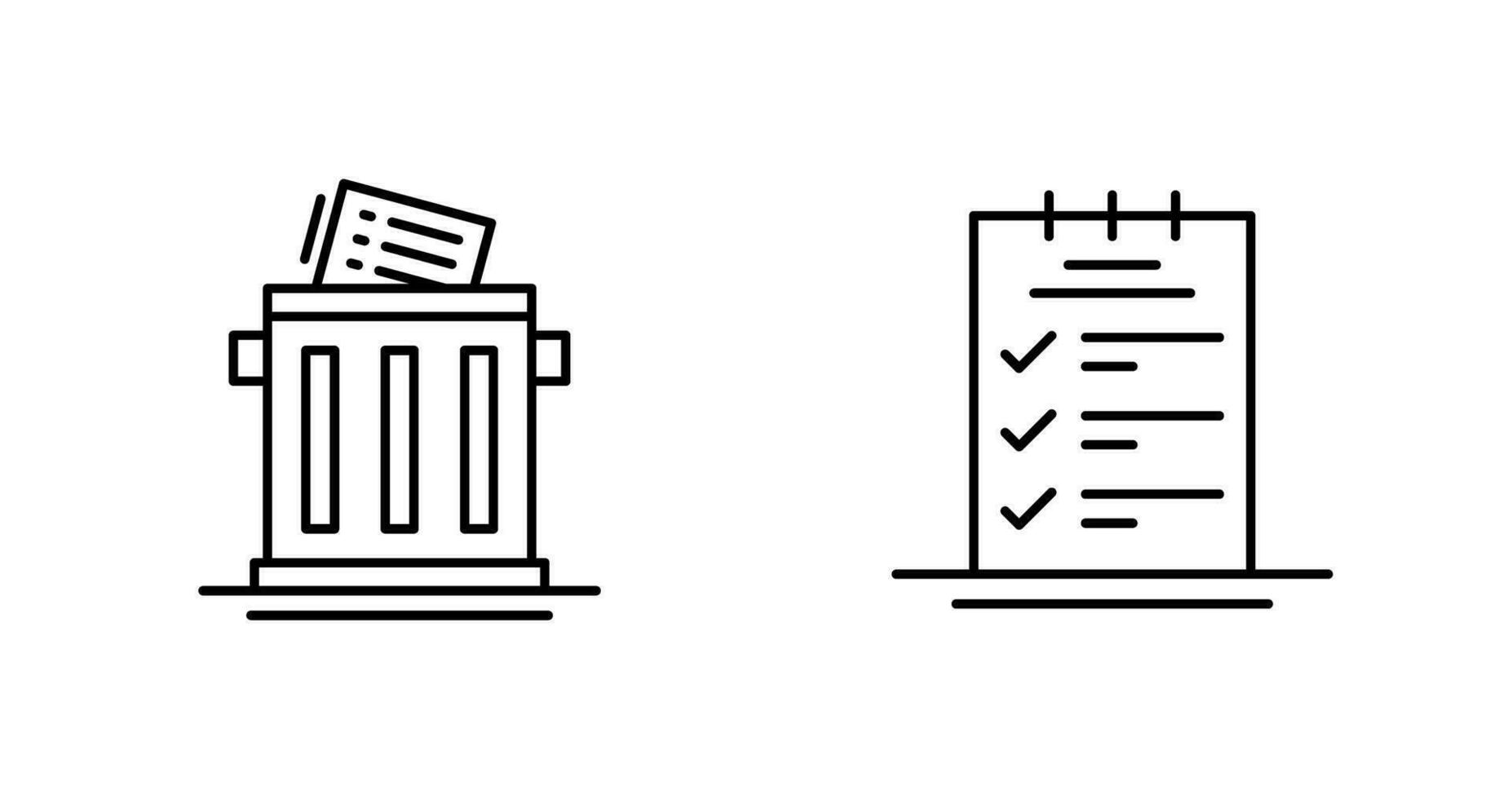 Trash List and Booking CheckList Icon vector