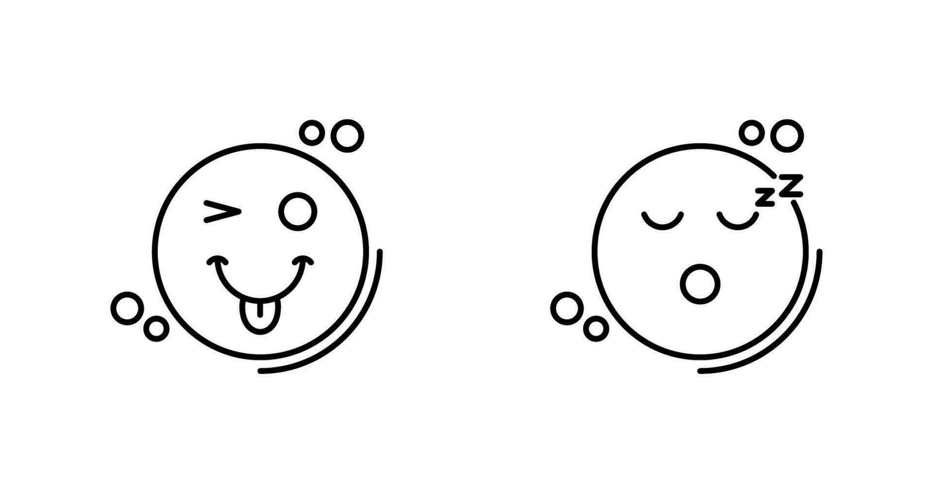 Tongue Out and Sleep Icon vector