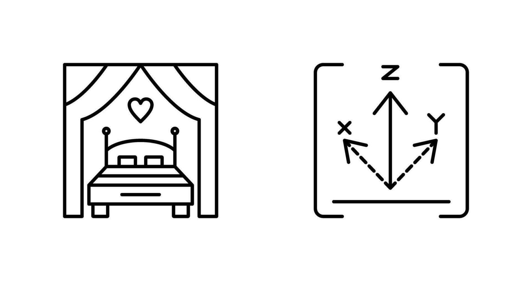 Bed and Axis Icon vector