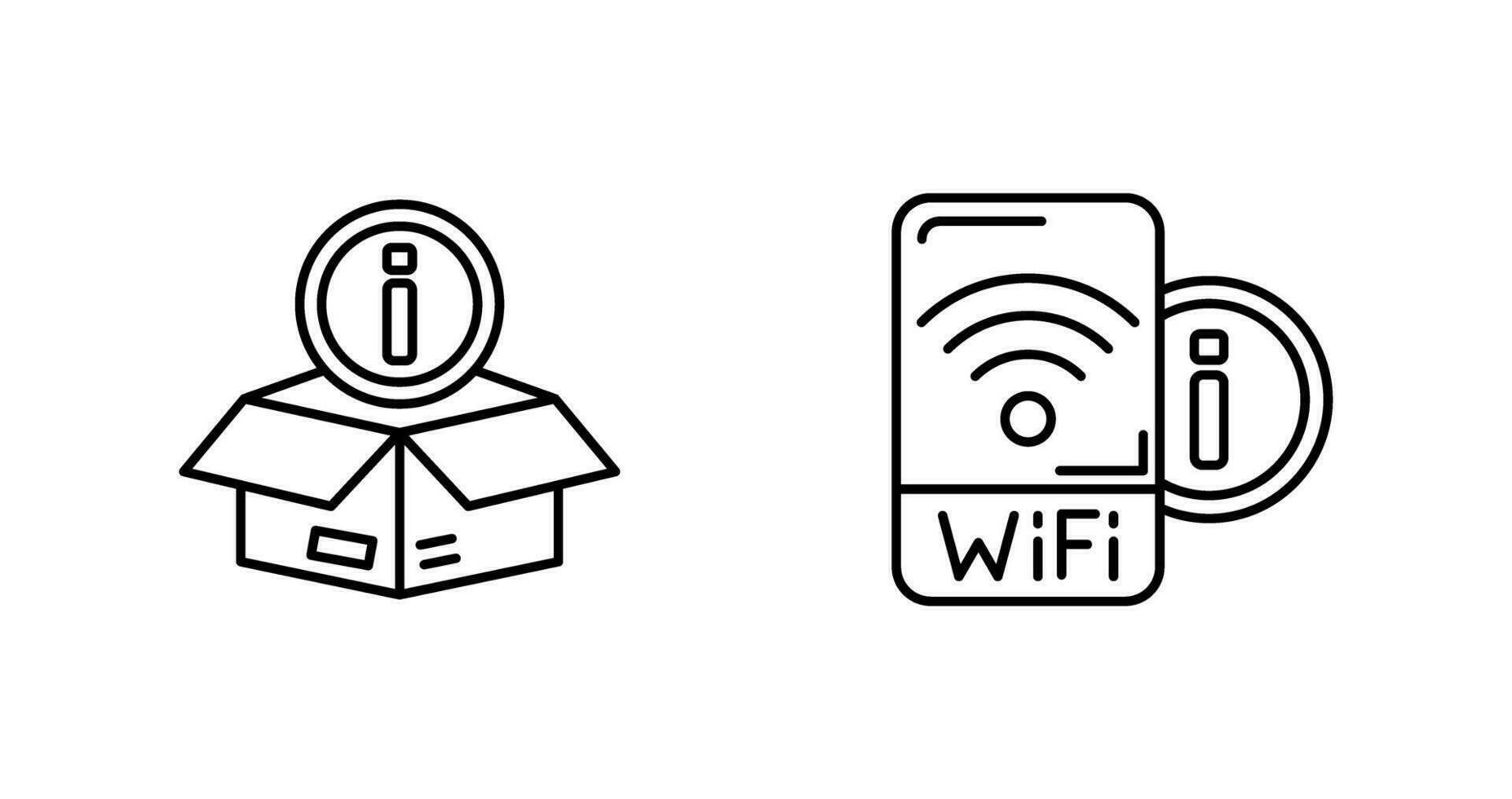 Wifi señal y caja icono vector