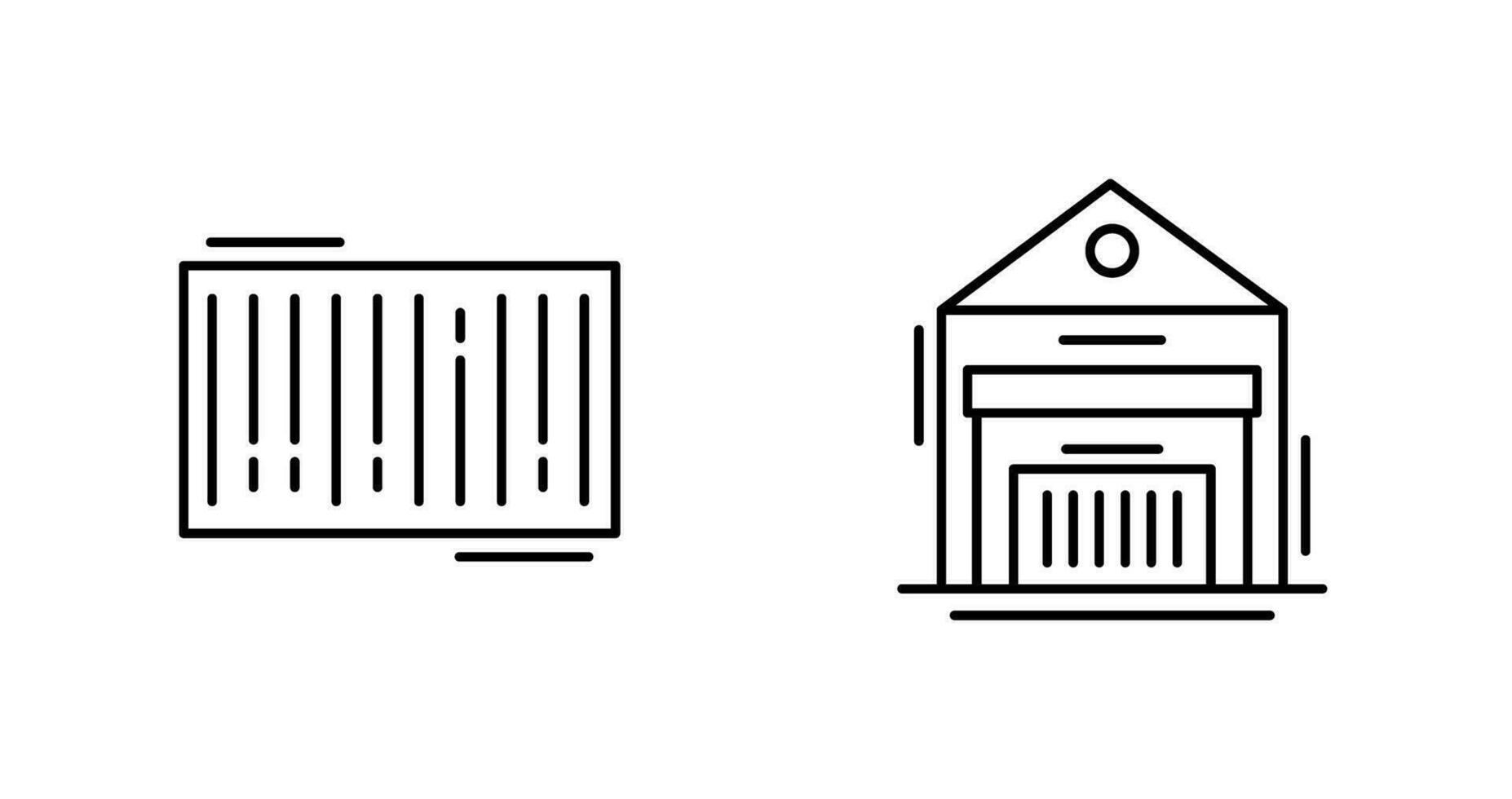 barcode and warehouse Icon vector