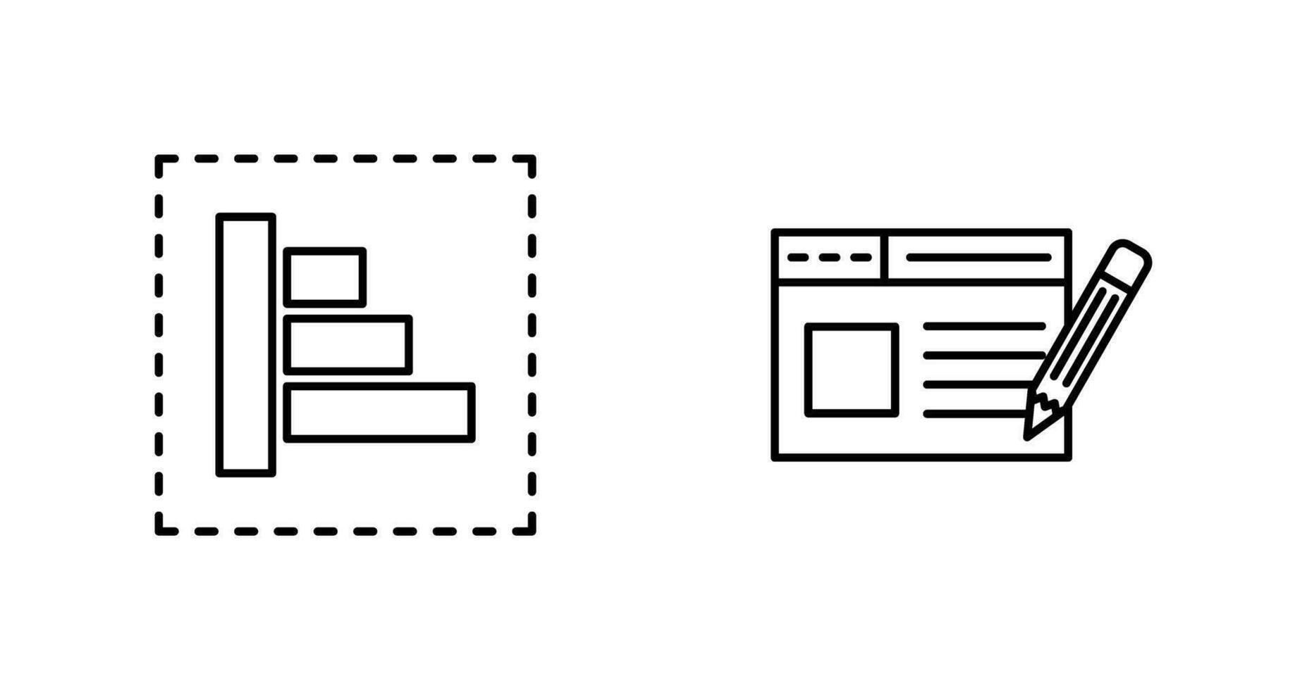 Object Alignment and Web Page Icon vector