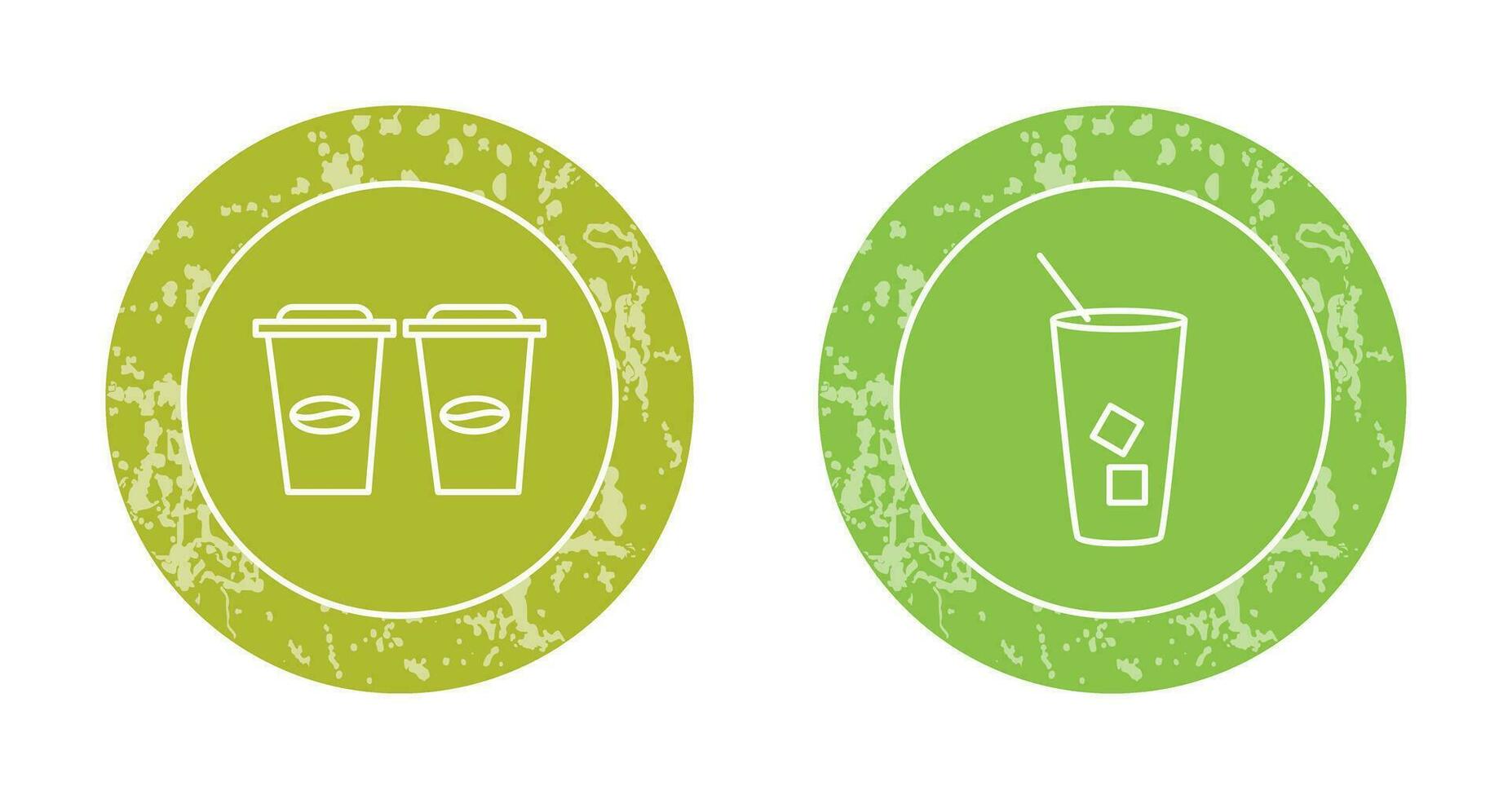 two coffees and Iced Coffee Icon vector
