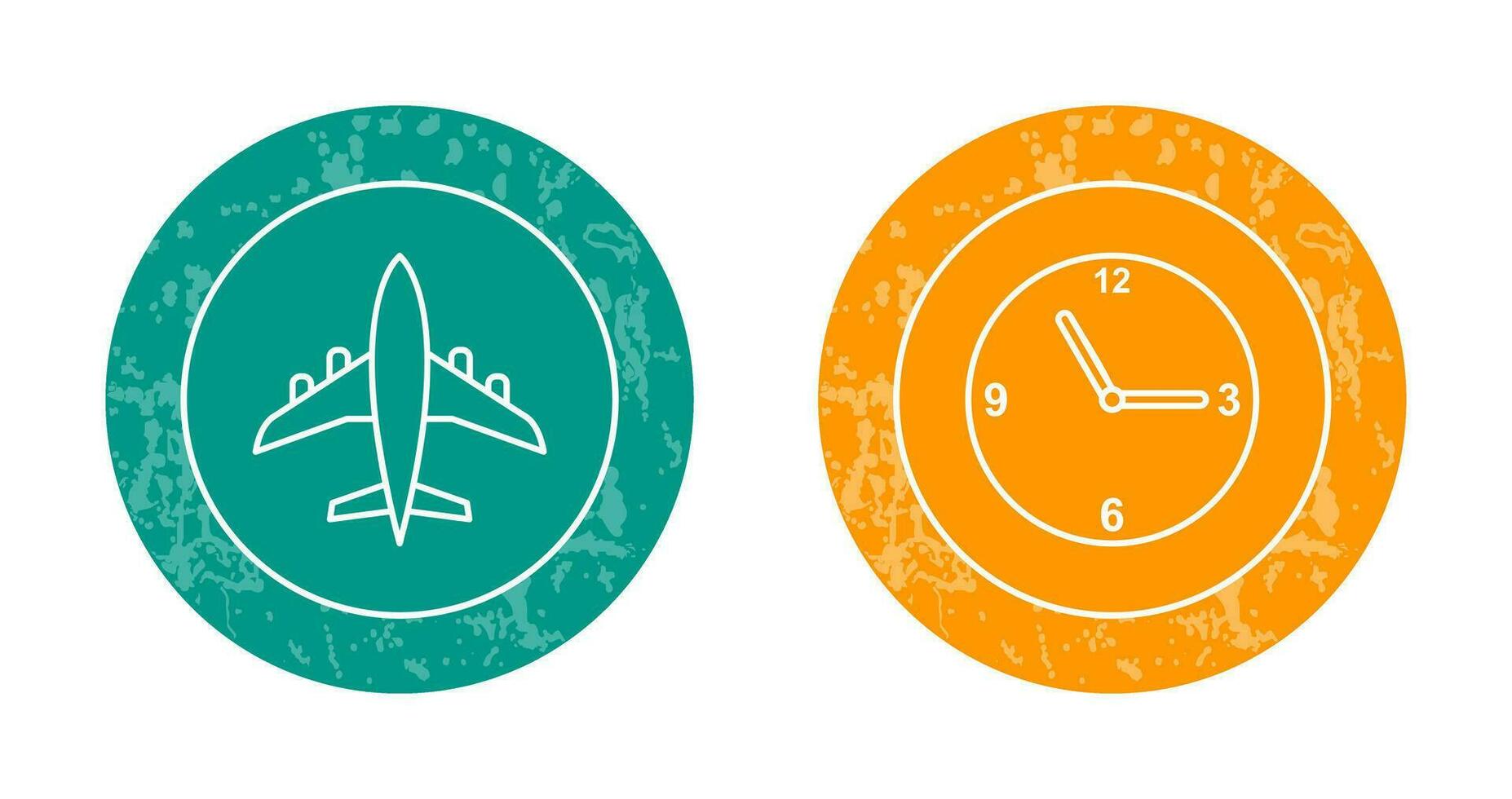 Aeroplane and time  Icon vector