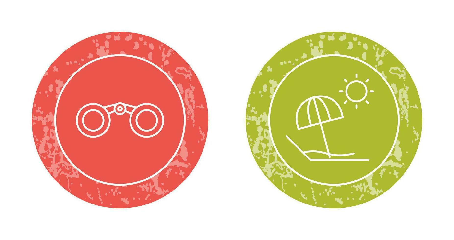 Binoculars and beach Icon vector