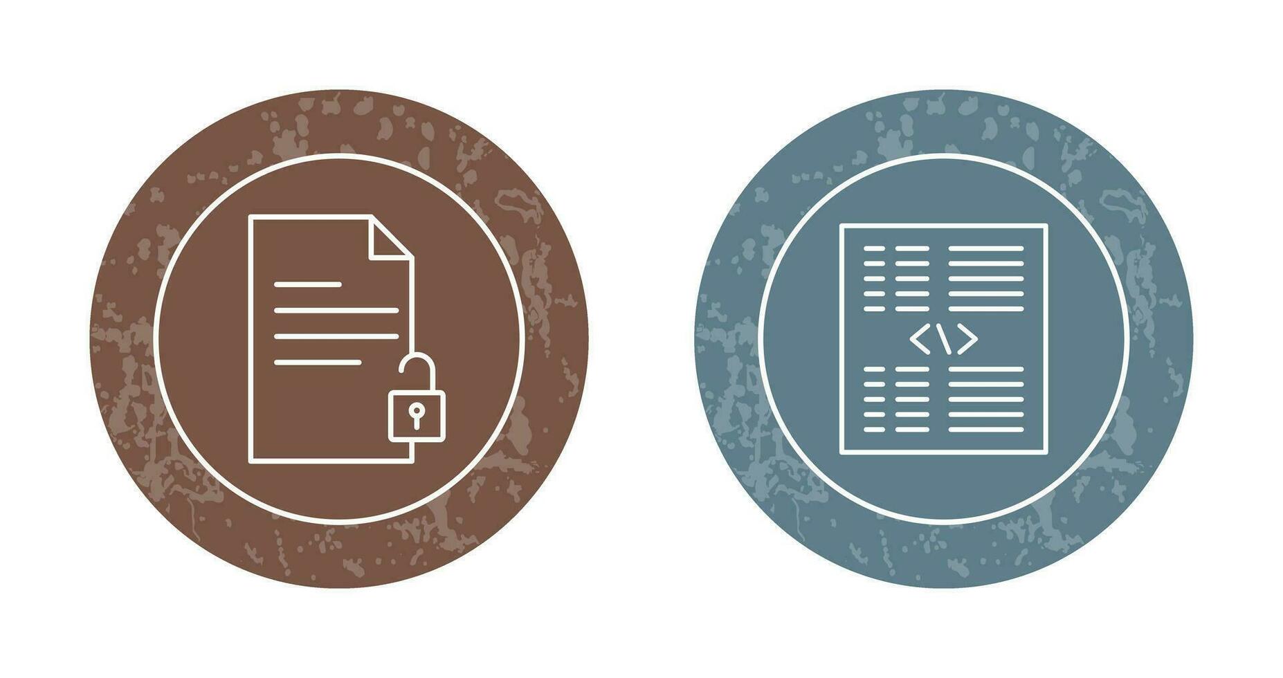 unlock document and piece of code Icon vector