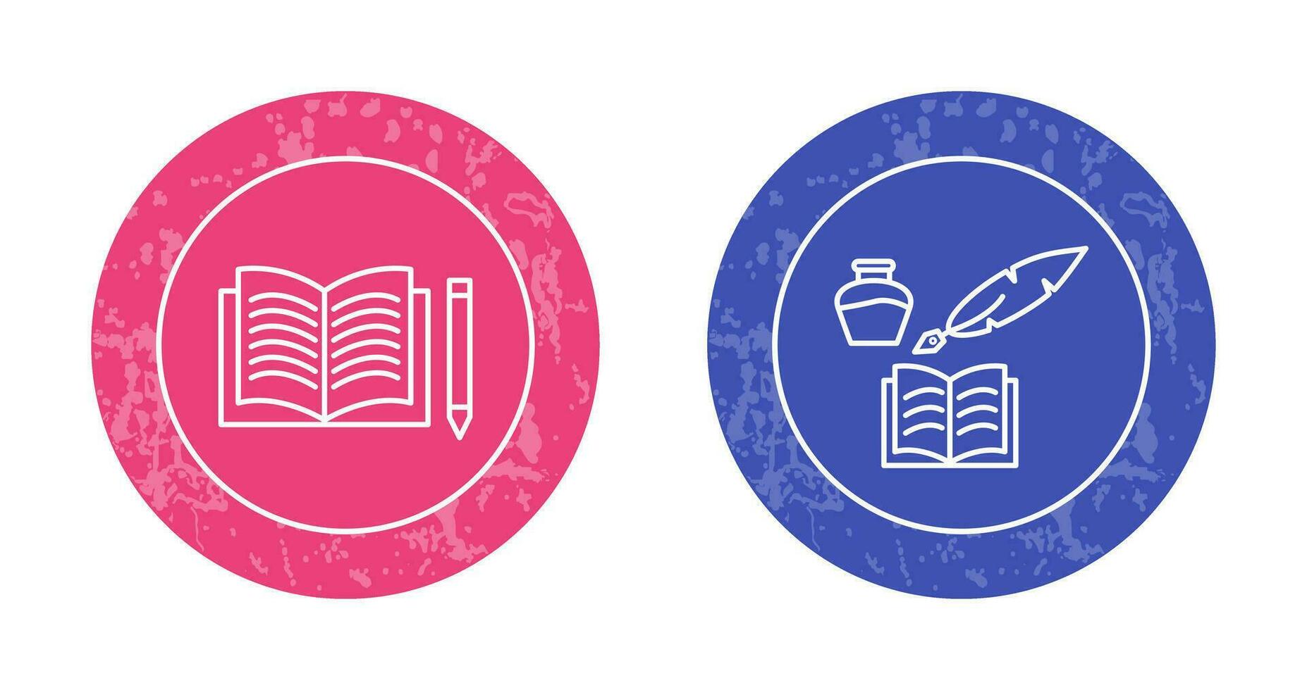 Pencil and Book and Quilland Book Icon vector