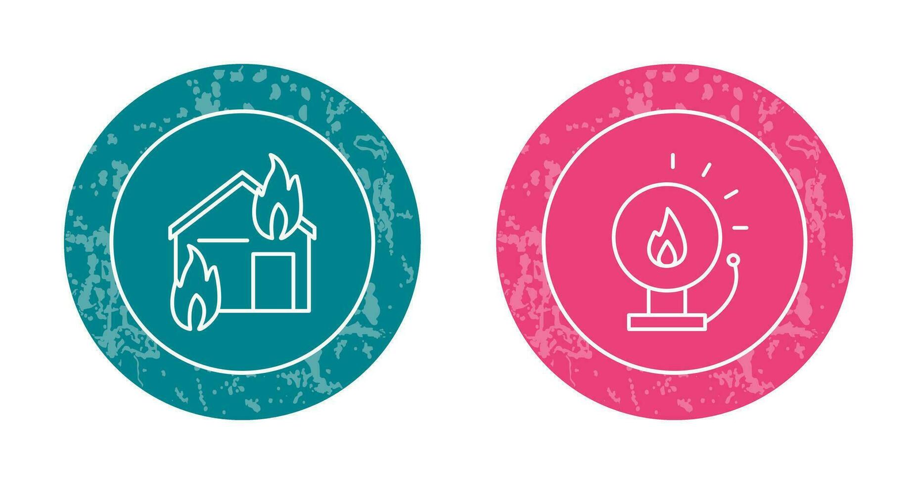 fire consuming house and fire alert  Icon vector