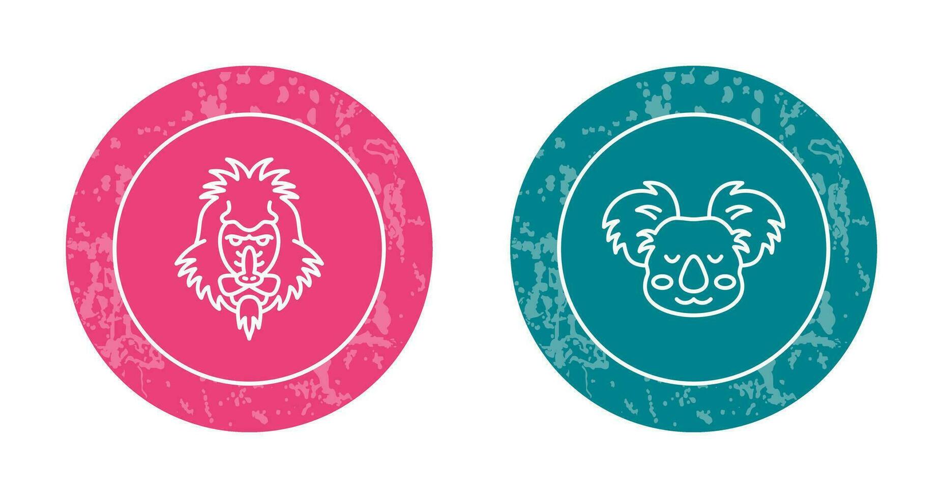 mandril y coala icono vector