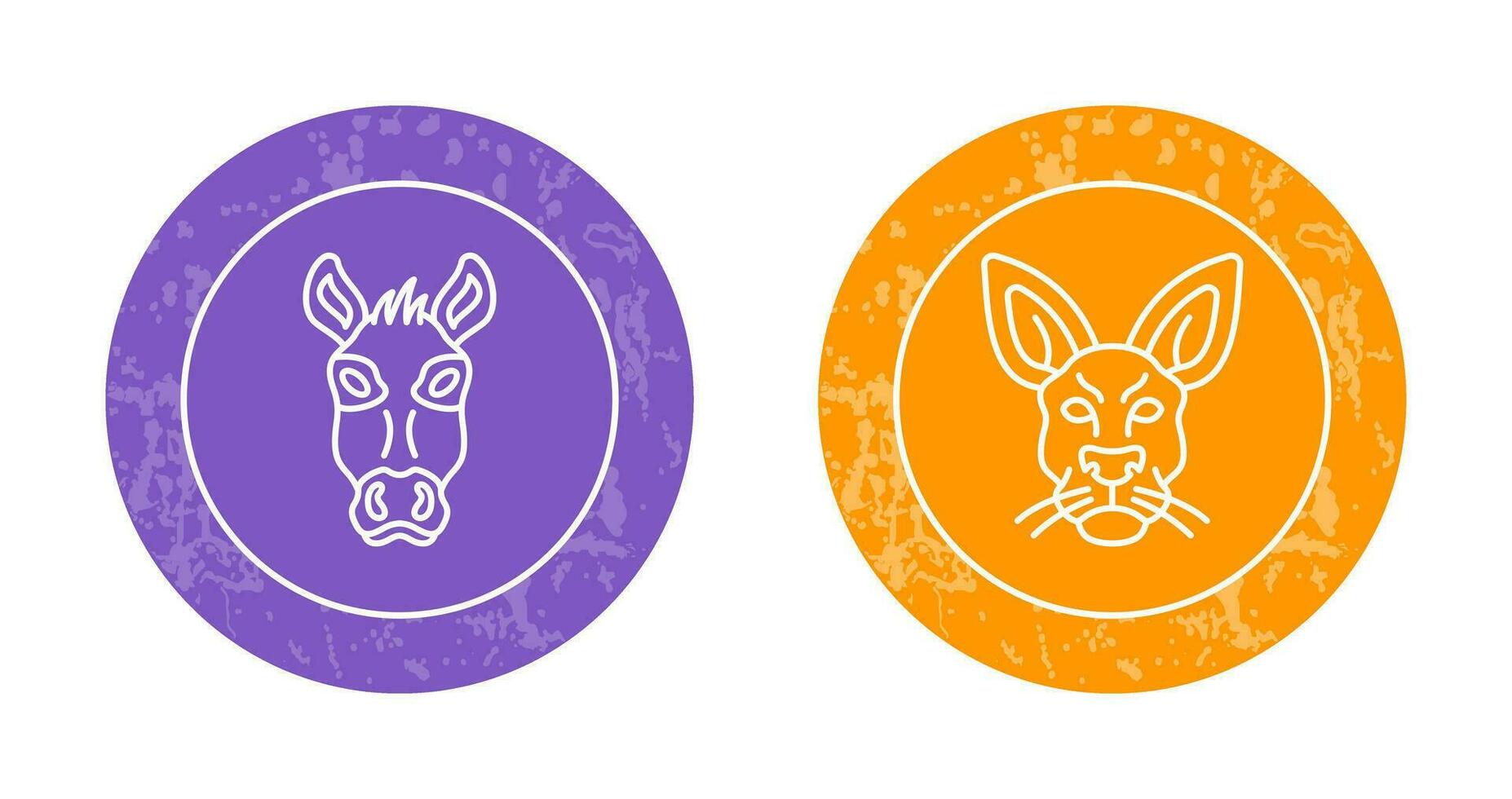 Donkey and Kangaroo Icon vector