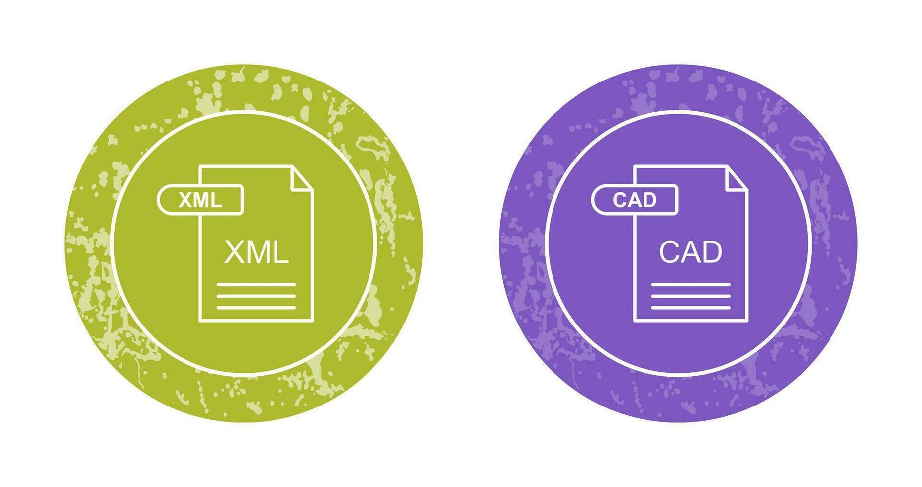XML and CAD Icon vector