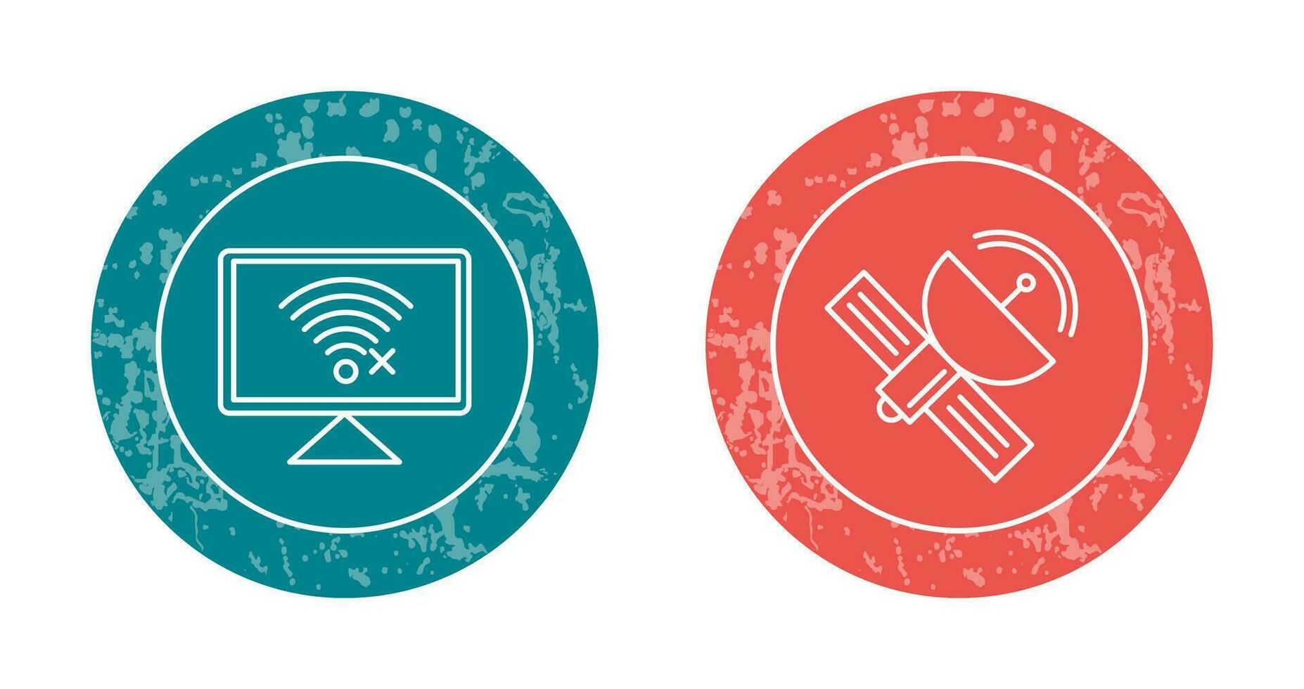 Disconnected Network and Satellite Icon vector