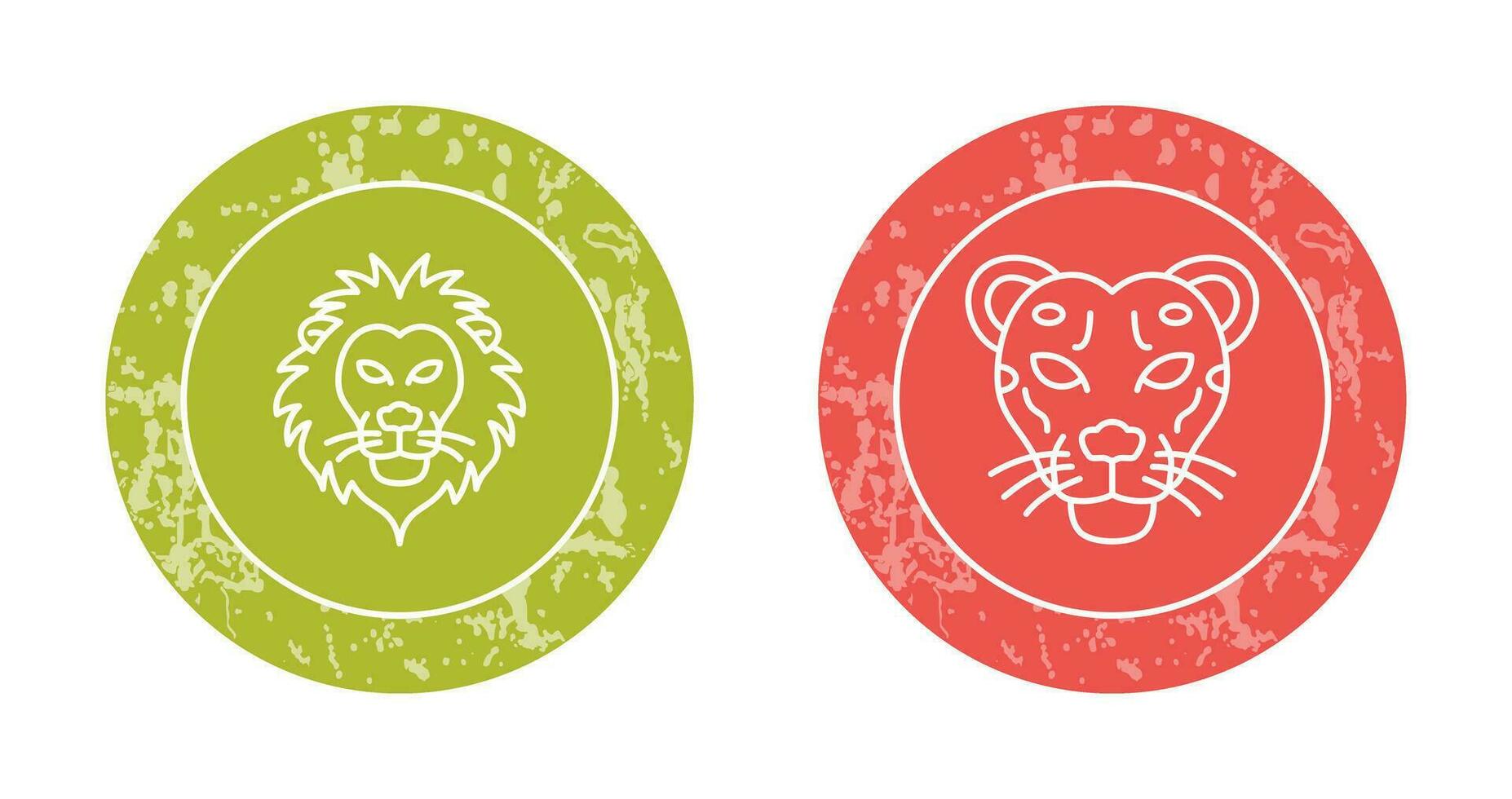 Lion and Cheetah Icon vector