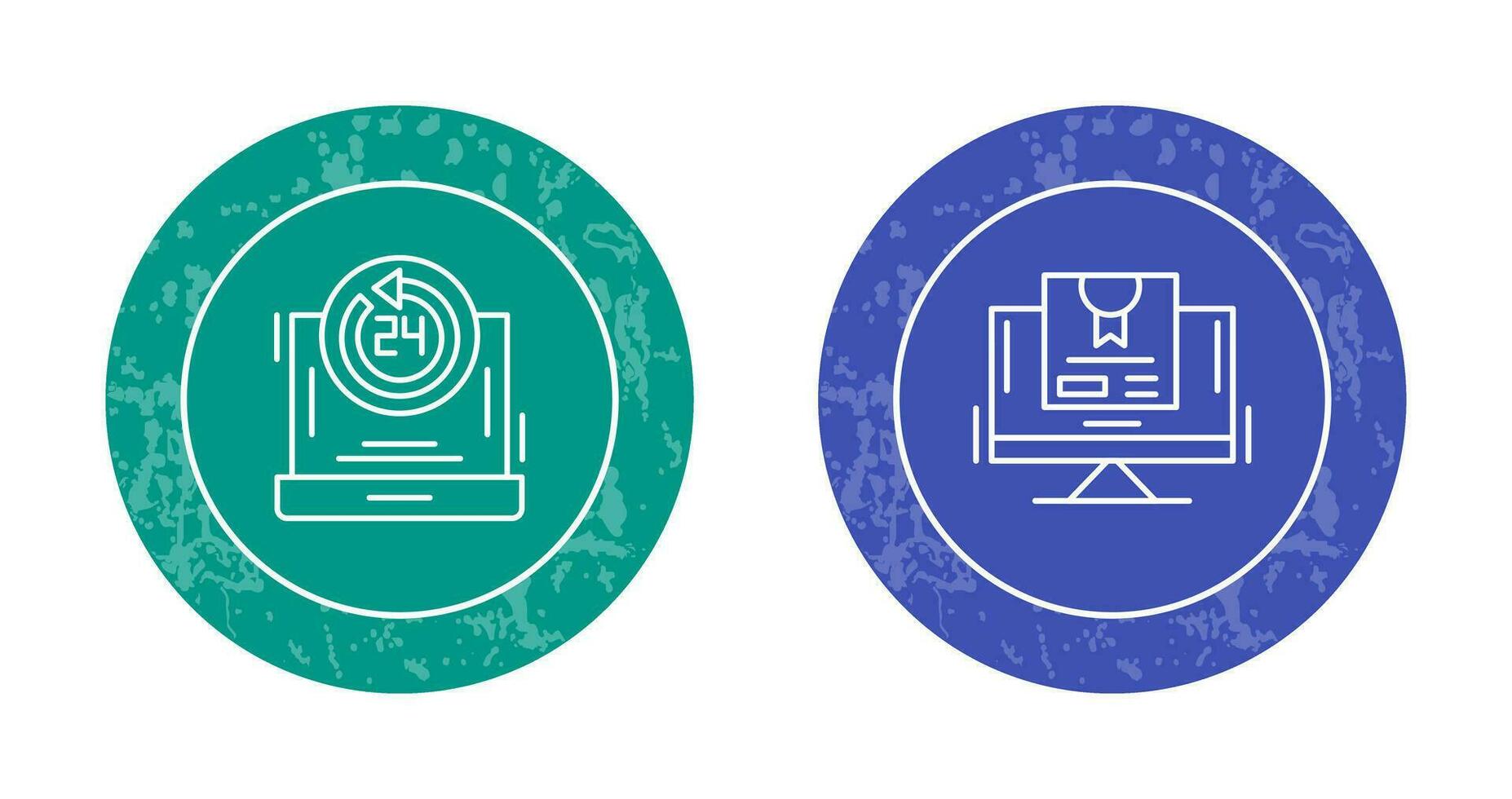 24h Support and New Lable Icon vector