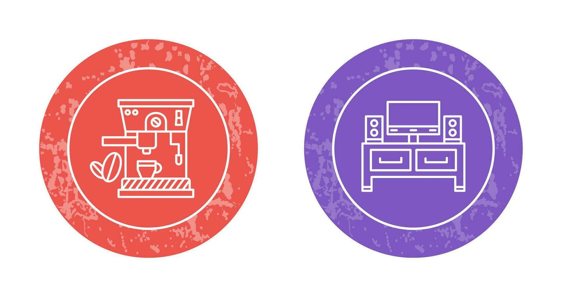 Coffee Machine and Television Icon vector
