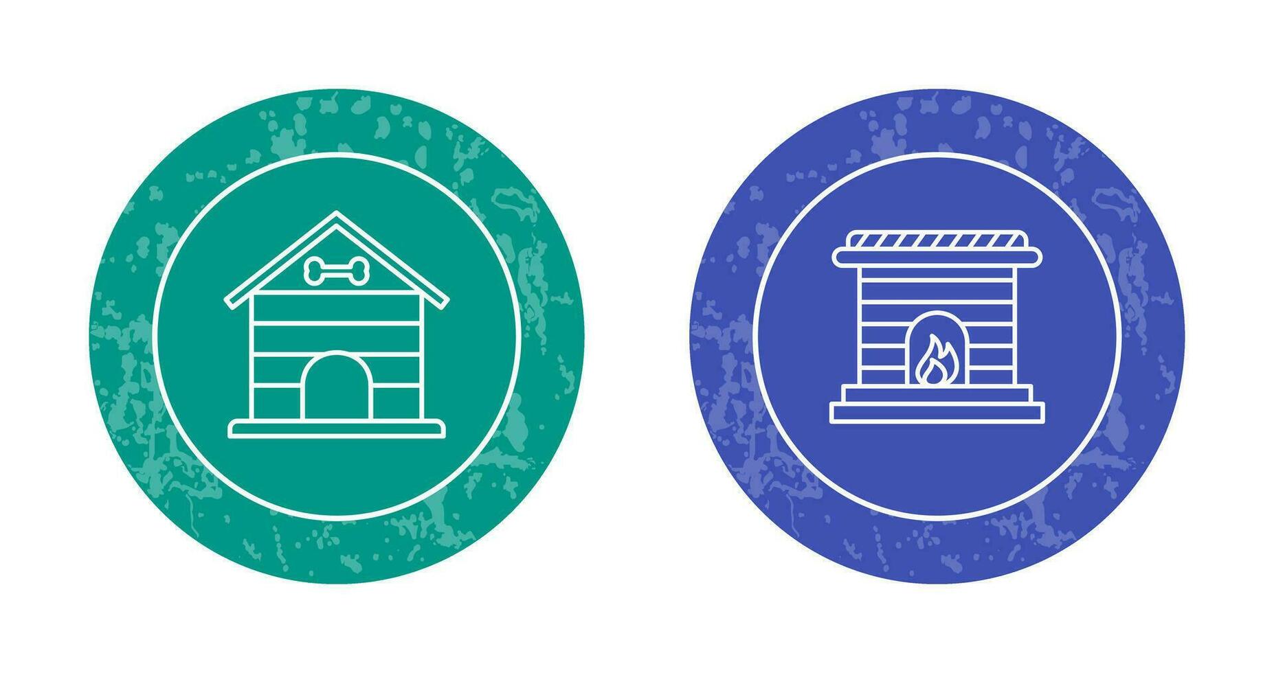 Dog House and Fireplace Icon vector