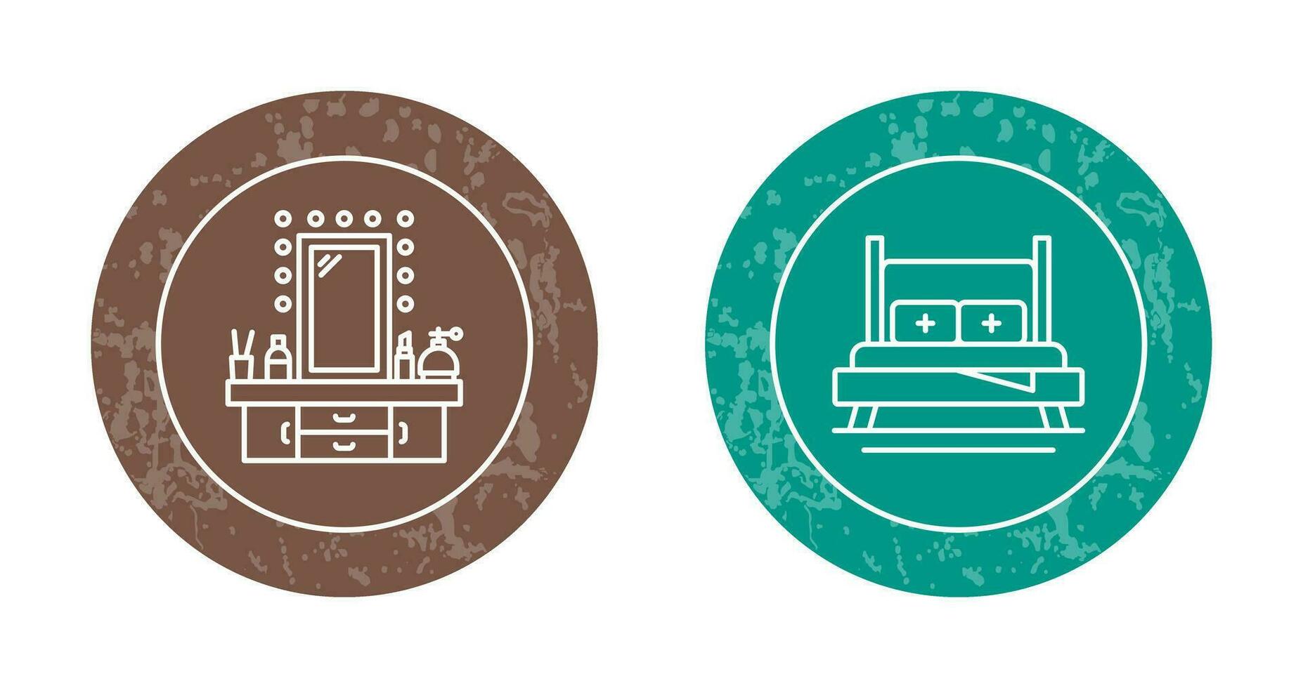 Dressing Table and Bed Icon vector