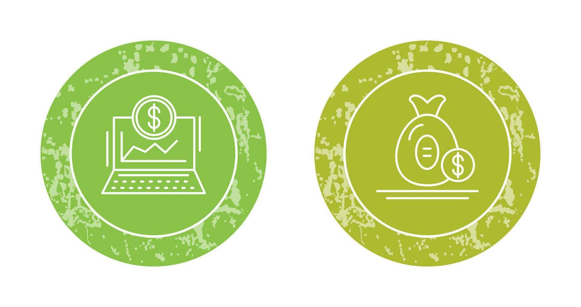 Laptop and Money Bag Icon vector