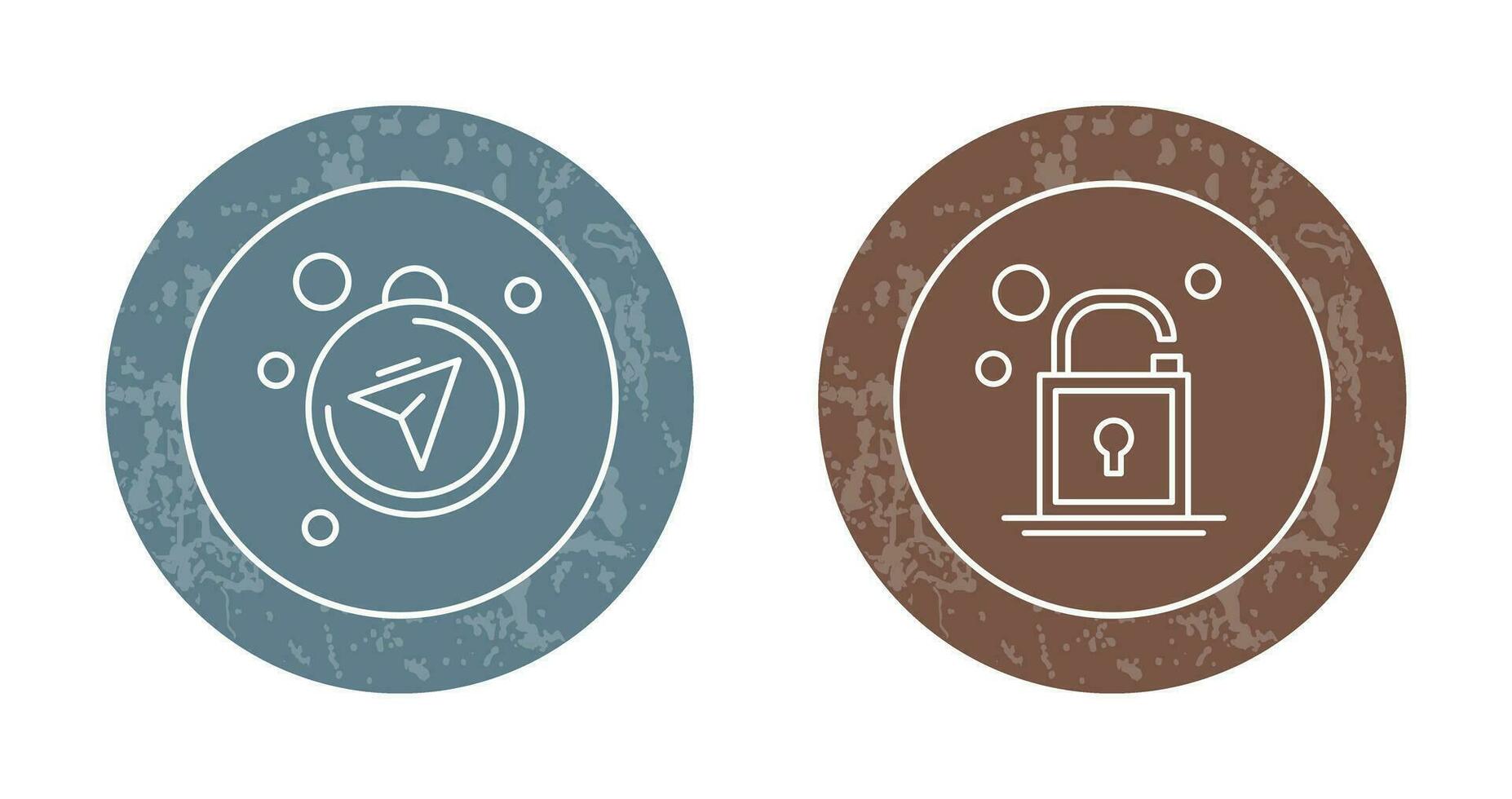 Compass and Open Lock Icon vector