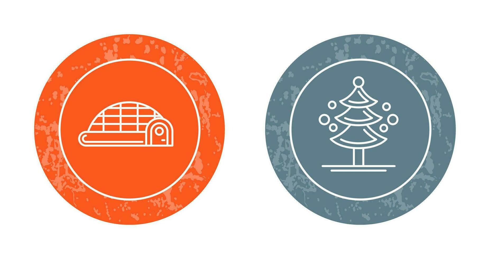 Igloo and Pine Tree Icon vector