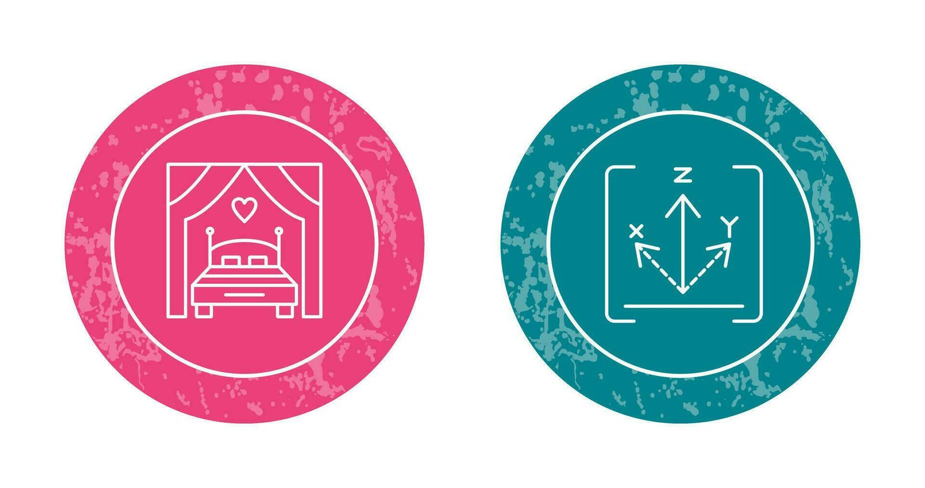 Bed and Axis Icon vector
