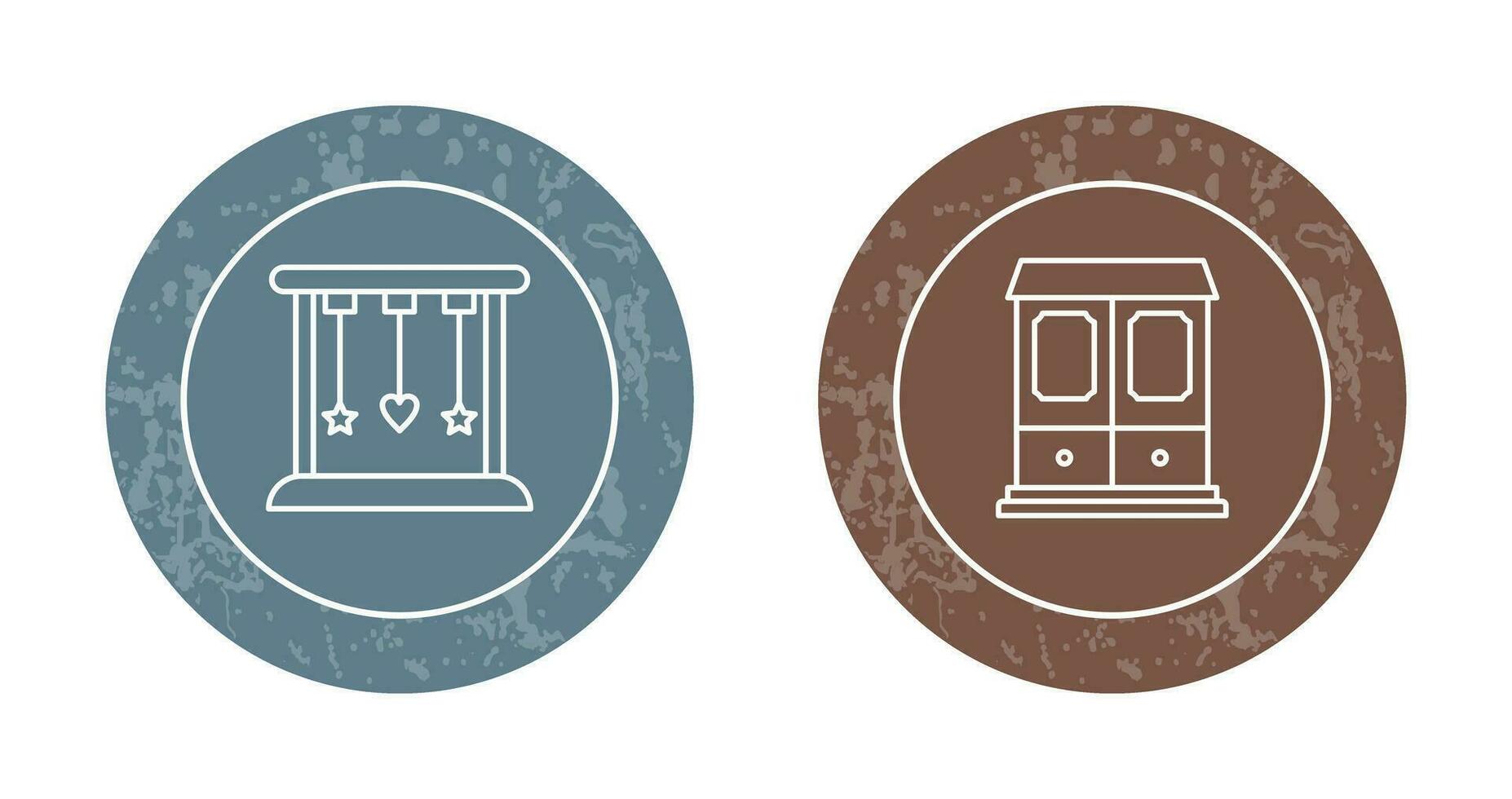 Cradle and Wardrobe Iconv vector