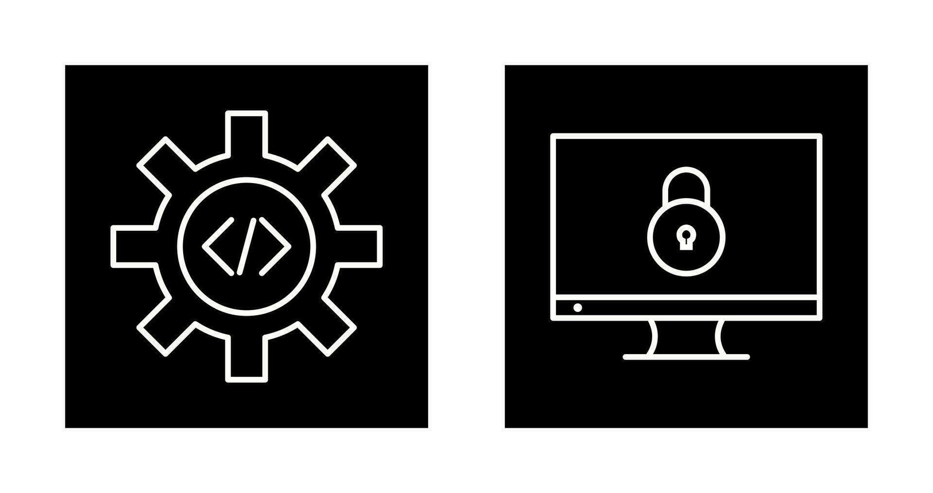 código mejoramiento y cerrado acceso icono vector