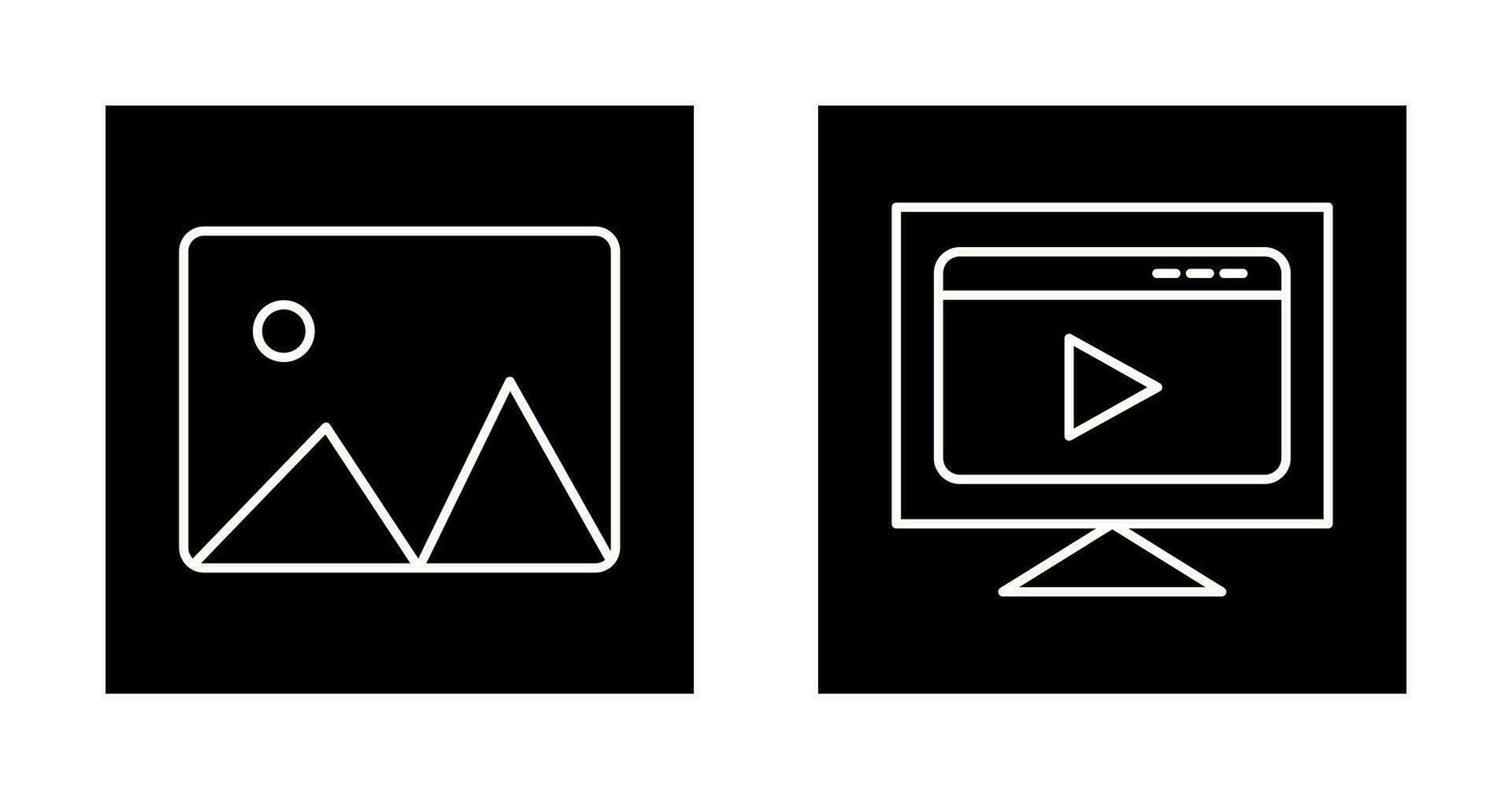 albums and video streaming Icon vector