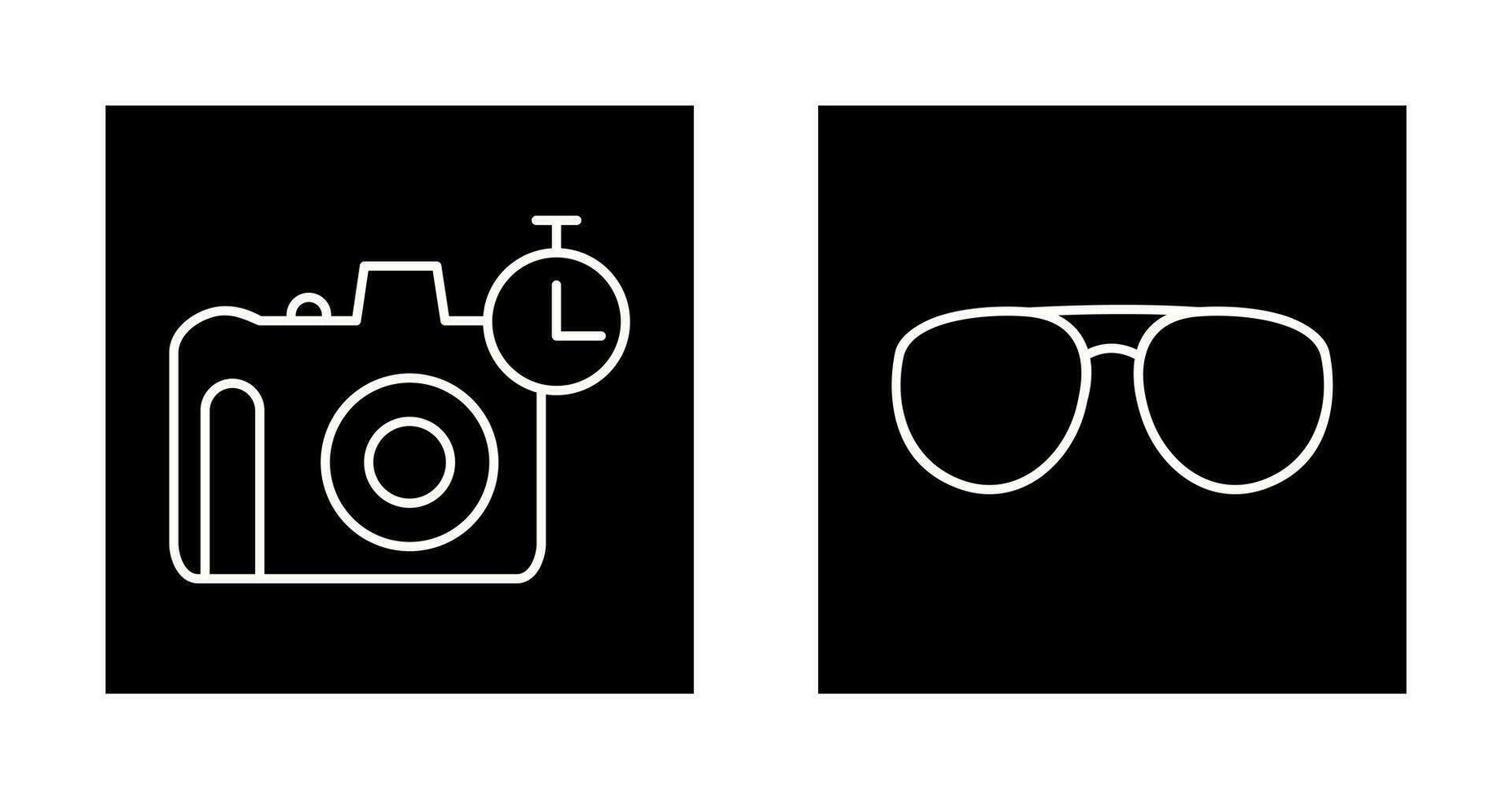 glasses and timer on camera Icon vector