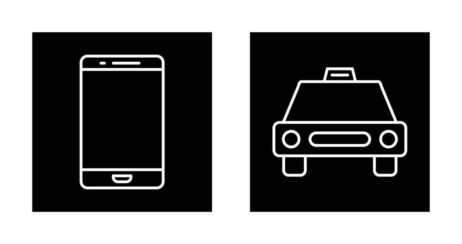 cell phone and cab  Icon vector